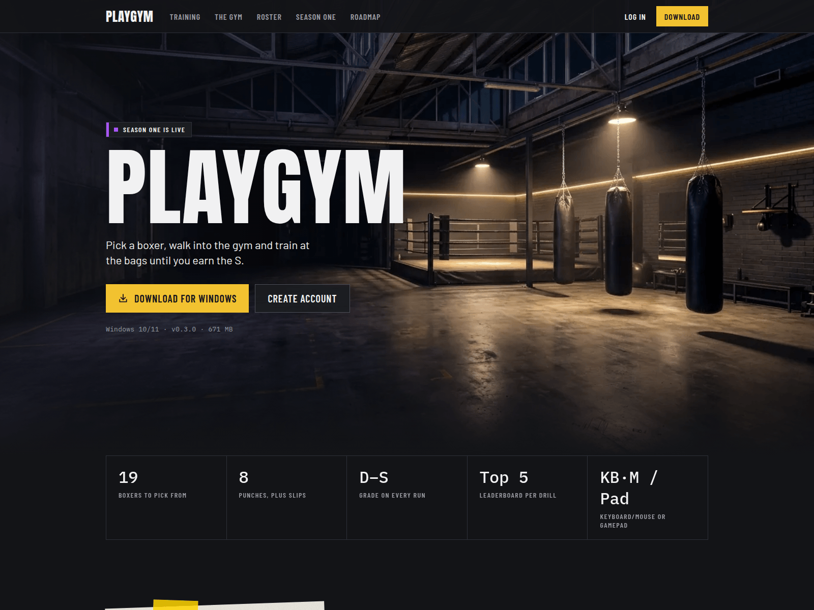 Screenshot of playgym.io