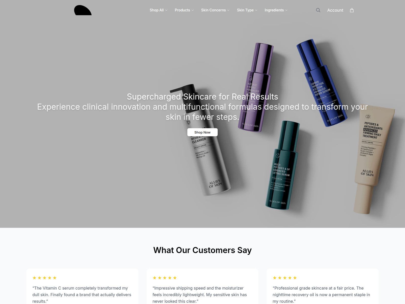 Screenshot of alliesstore.shop