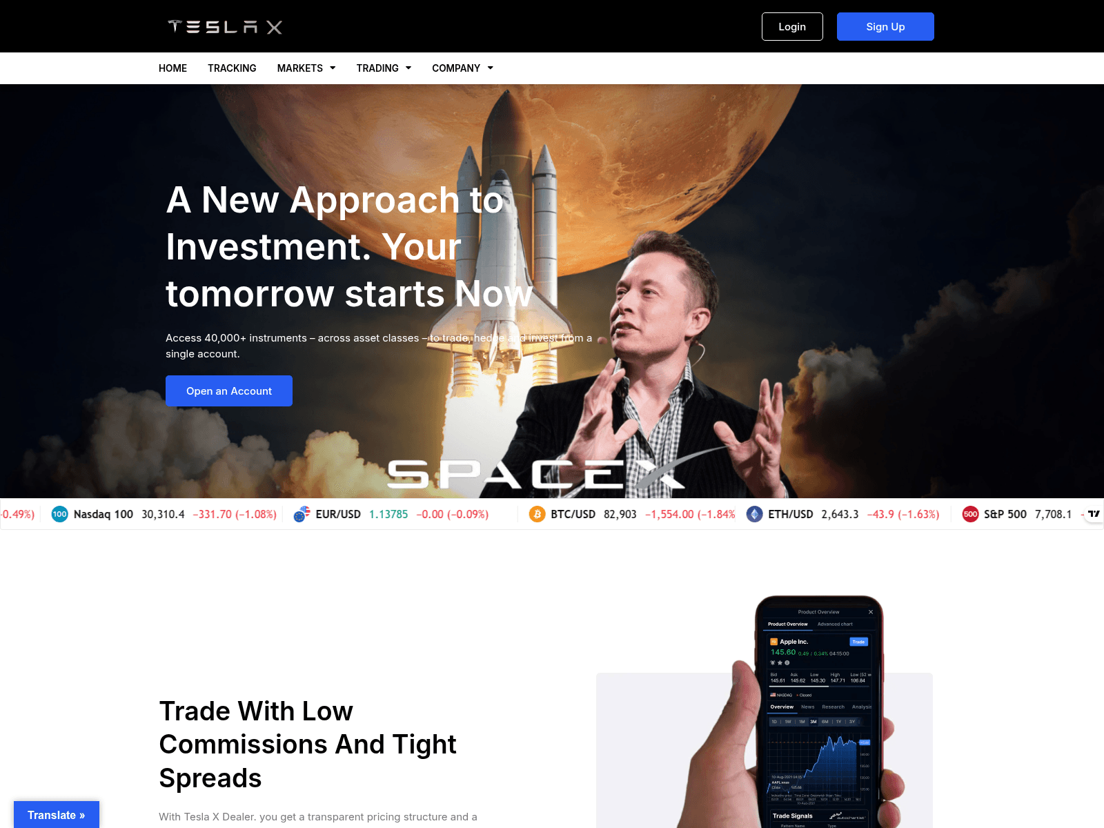 Screenshot of tesladealer.co.za