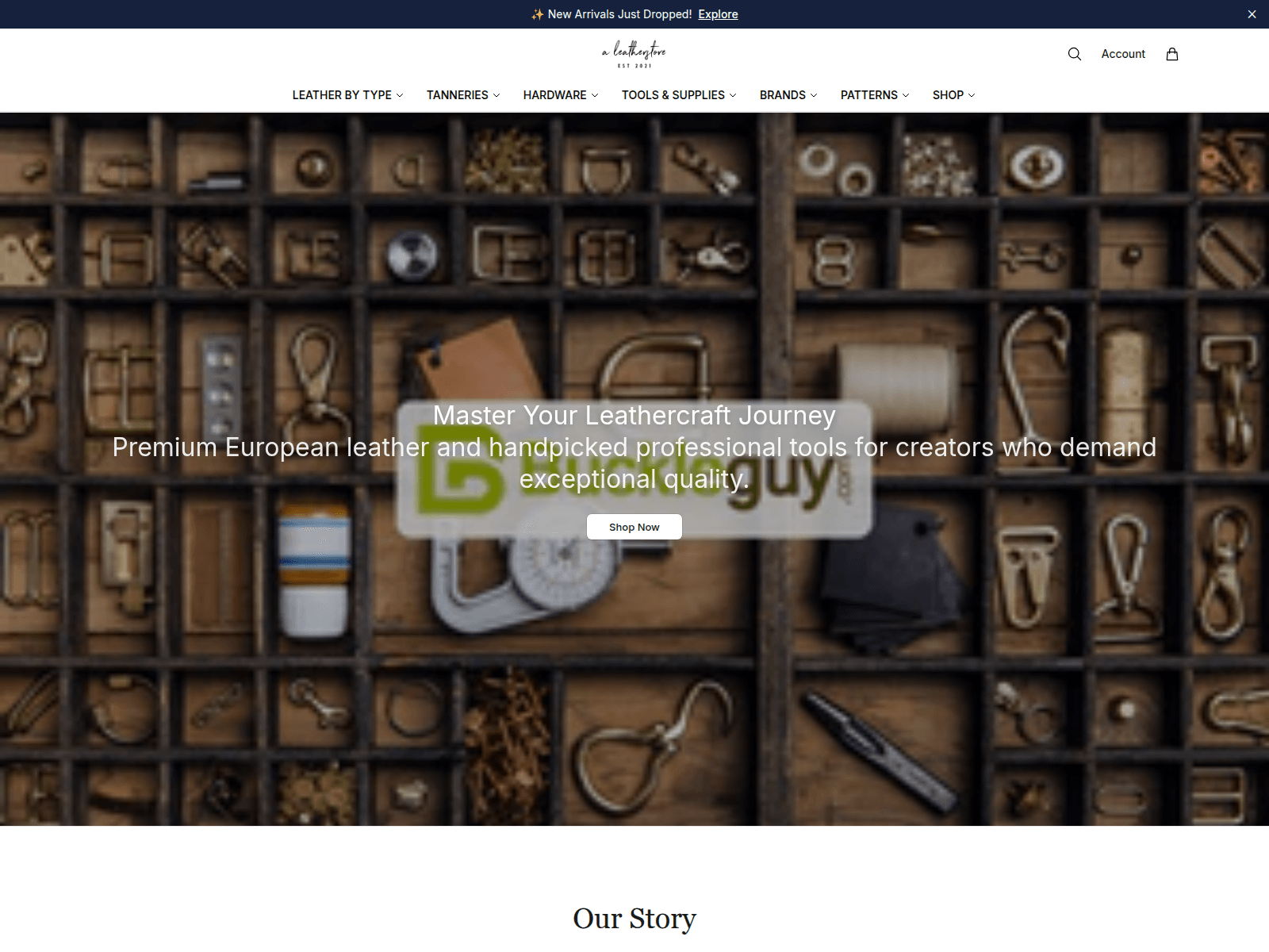 Screenshot of aleatherstorehq.shop