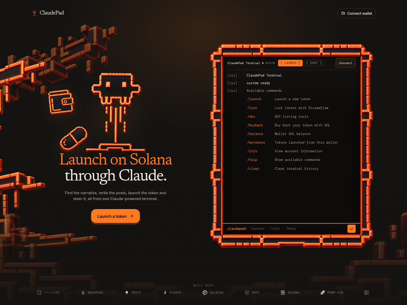 Screenshot von claudepad.xyz