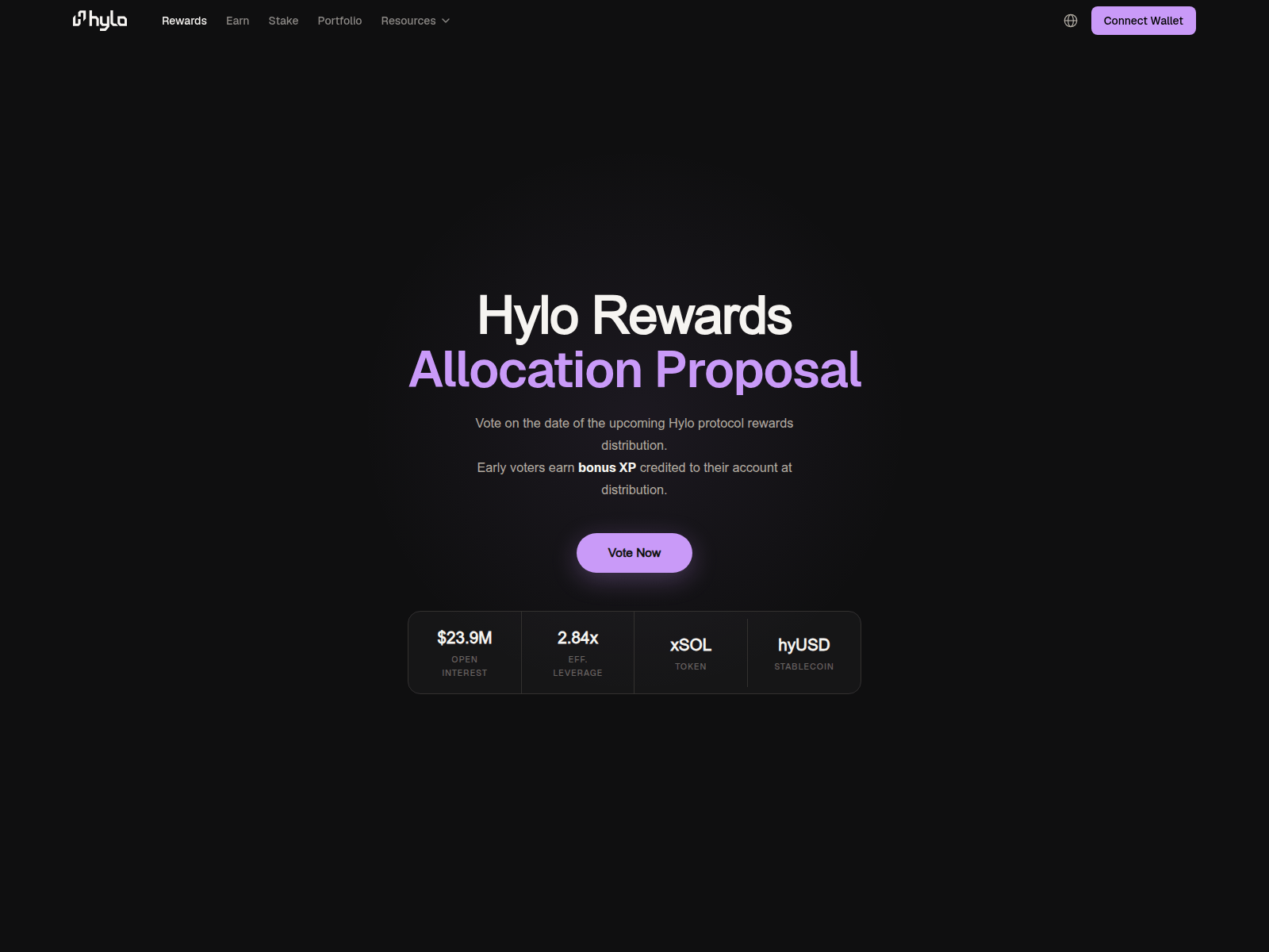 Screenshot of allocation-hylo.fun
