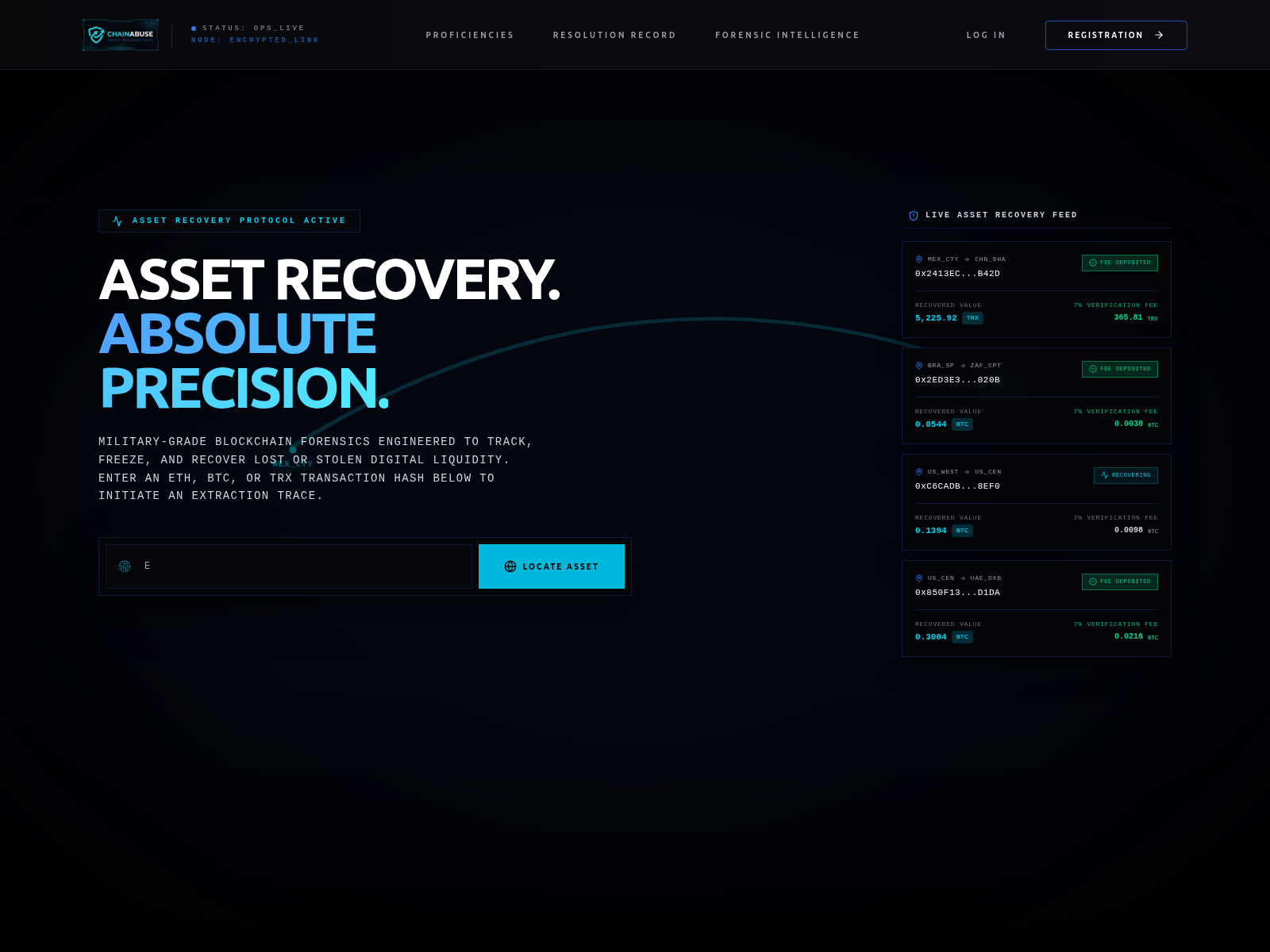 Screenshot of chainabuse.cc