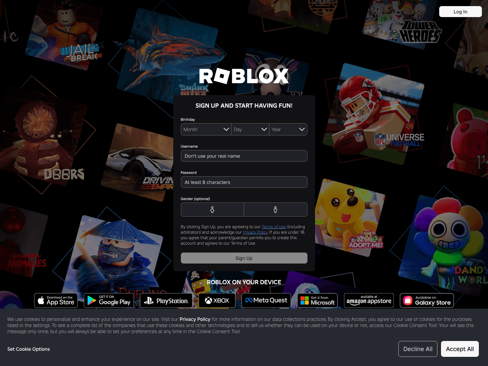Знімок екрана play-roblox.com