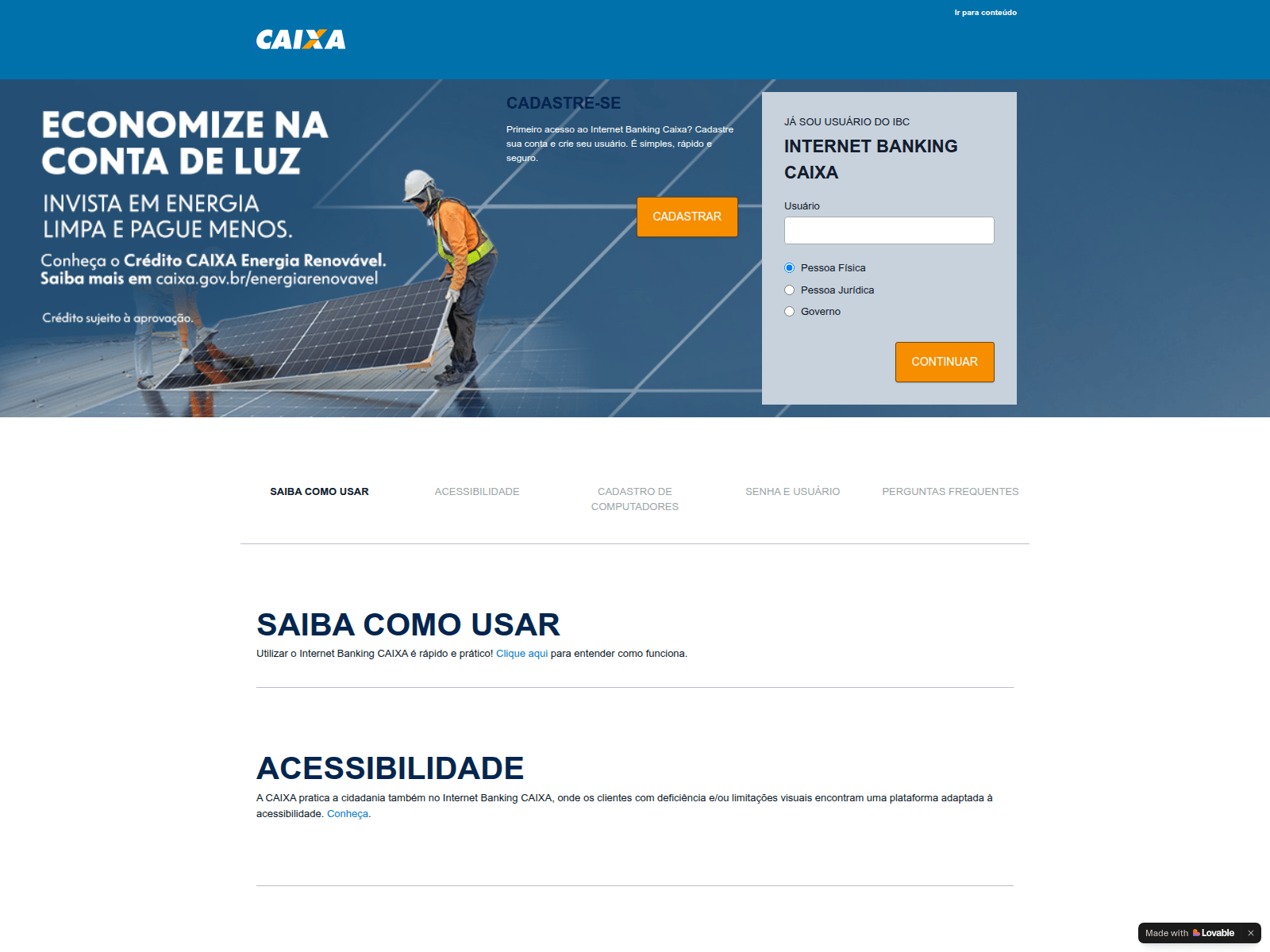 Screenshot of caixa.economica.federal-cef.suporte-oficial.com
