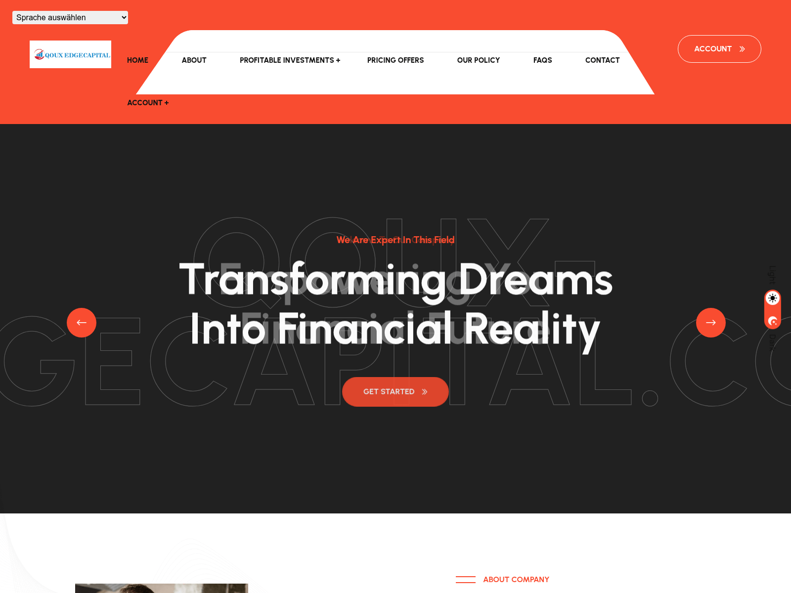 Screenshot of qoux-edgecapital.com