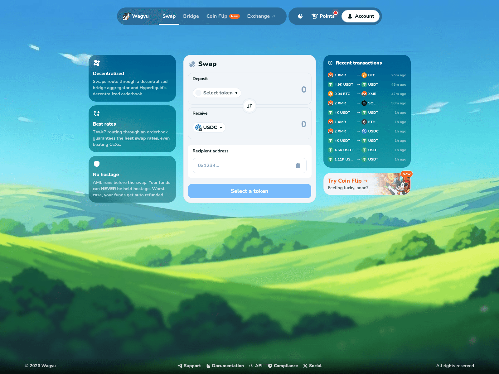 Screenshot of wagyuswap.st
