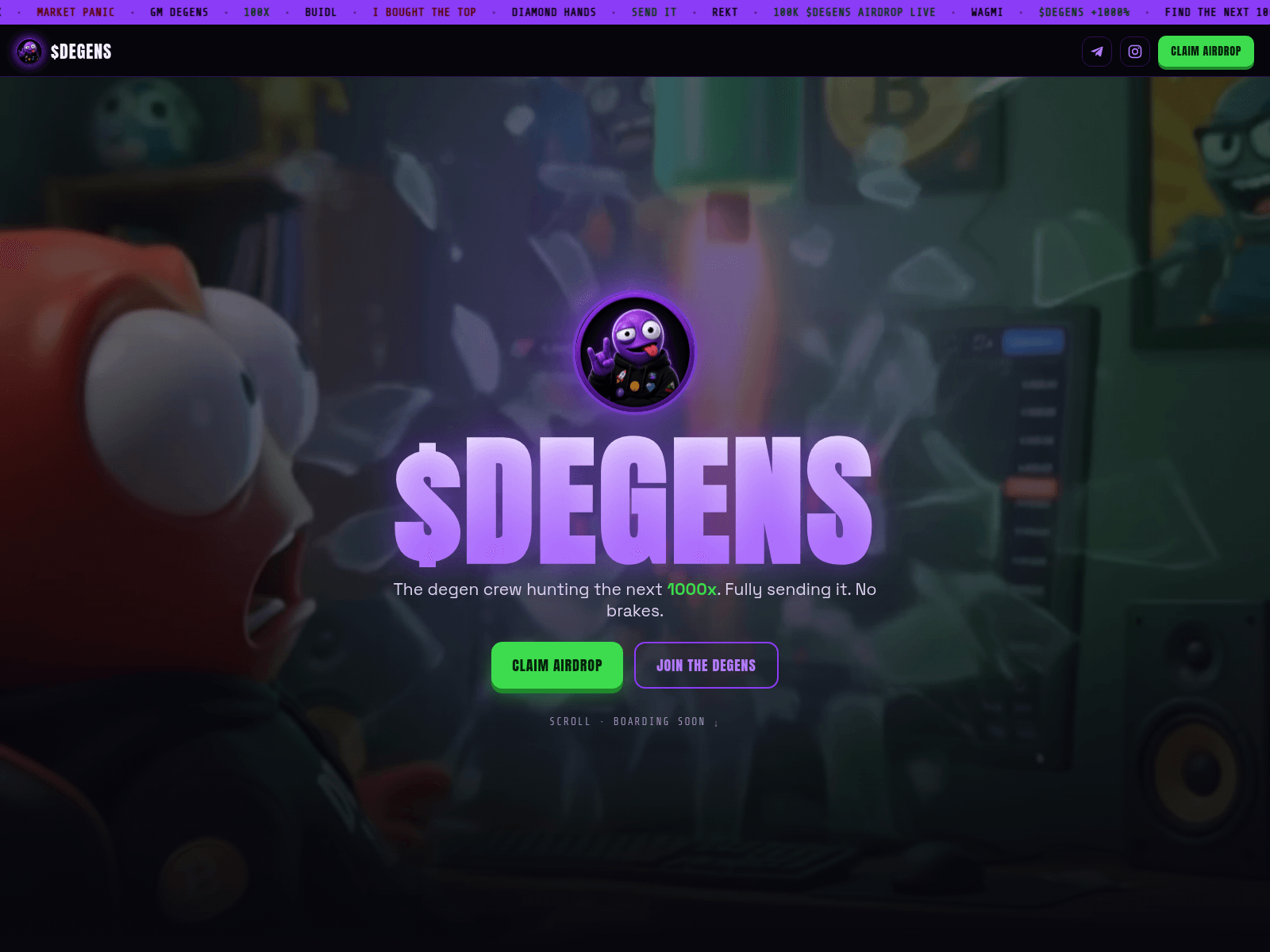 Screenshot of thedegens.fun
