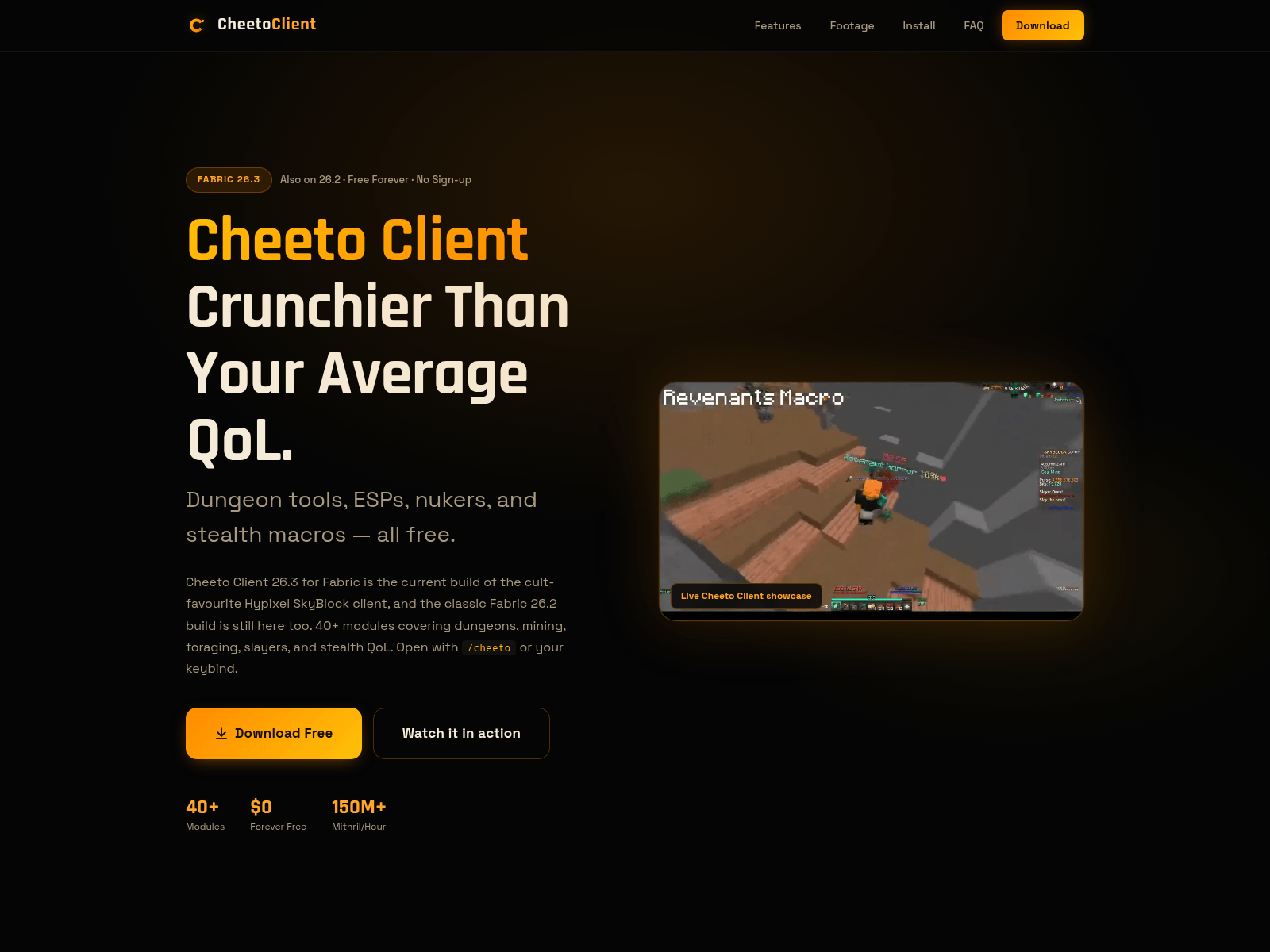 Screenshot of cheetoclient.com