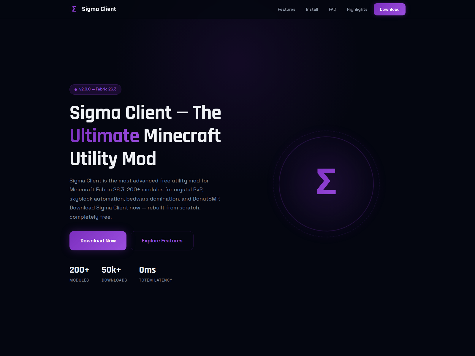 Screenshot of sigmaclient.net
