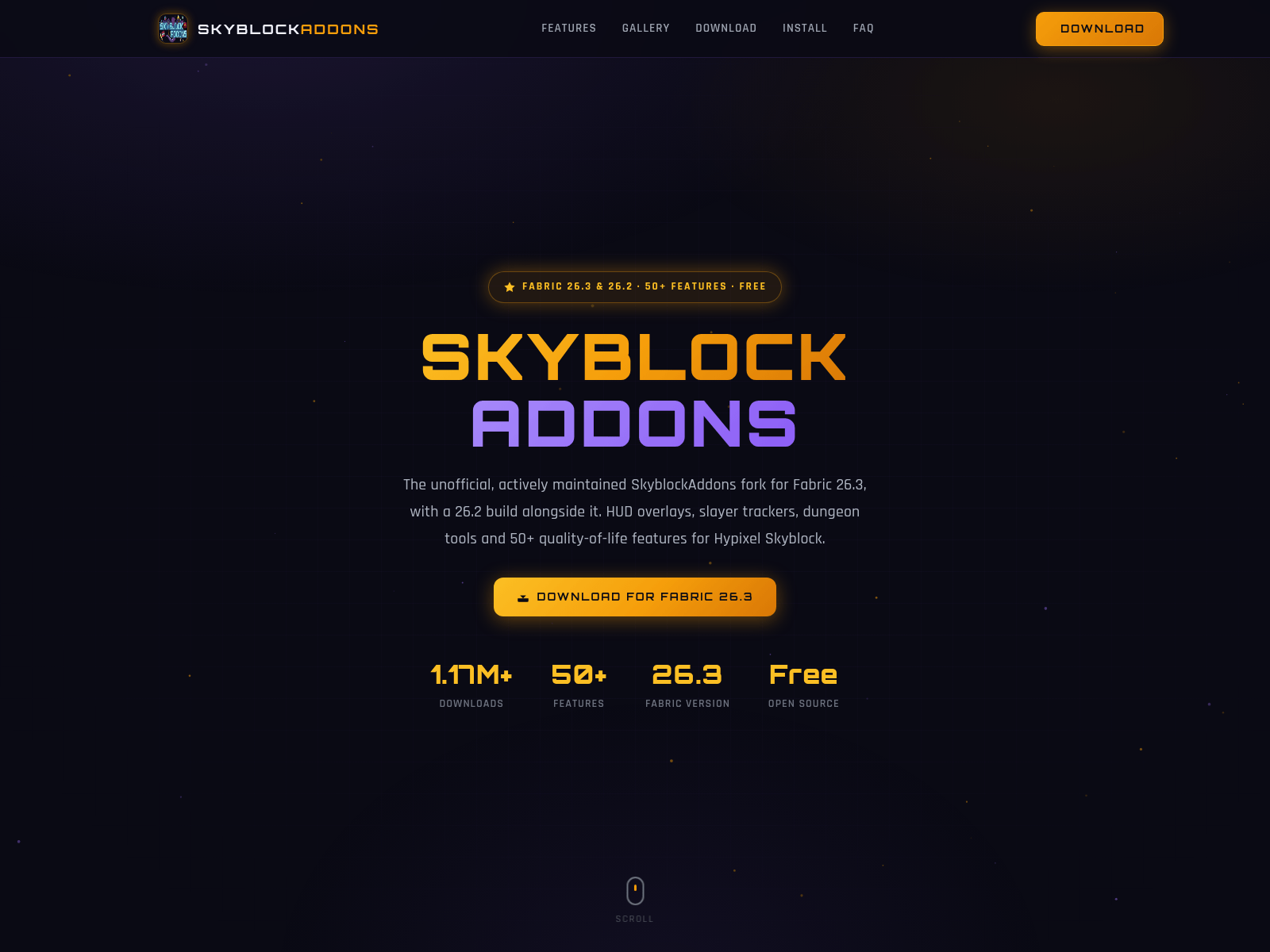 Screenshot of skyblock-addons.com