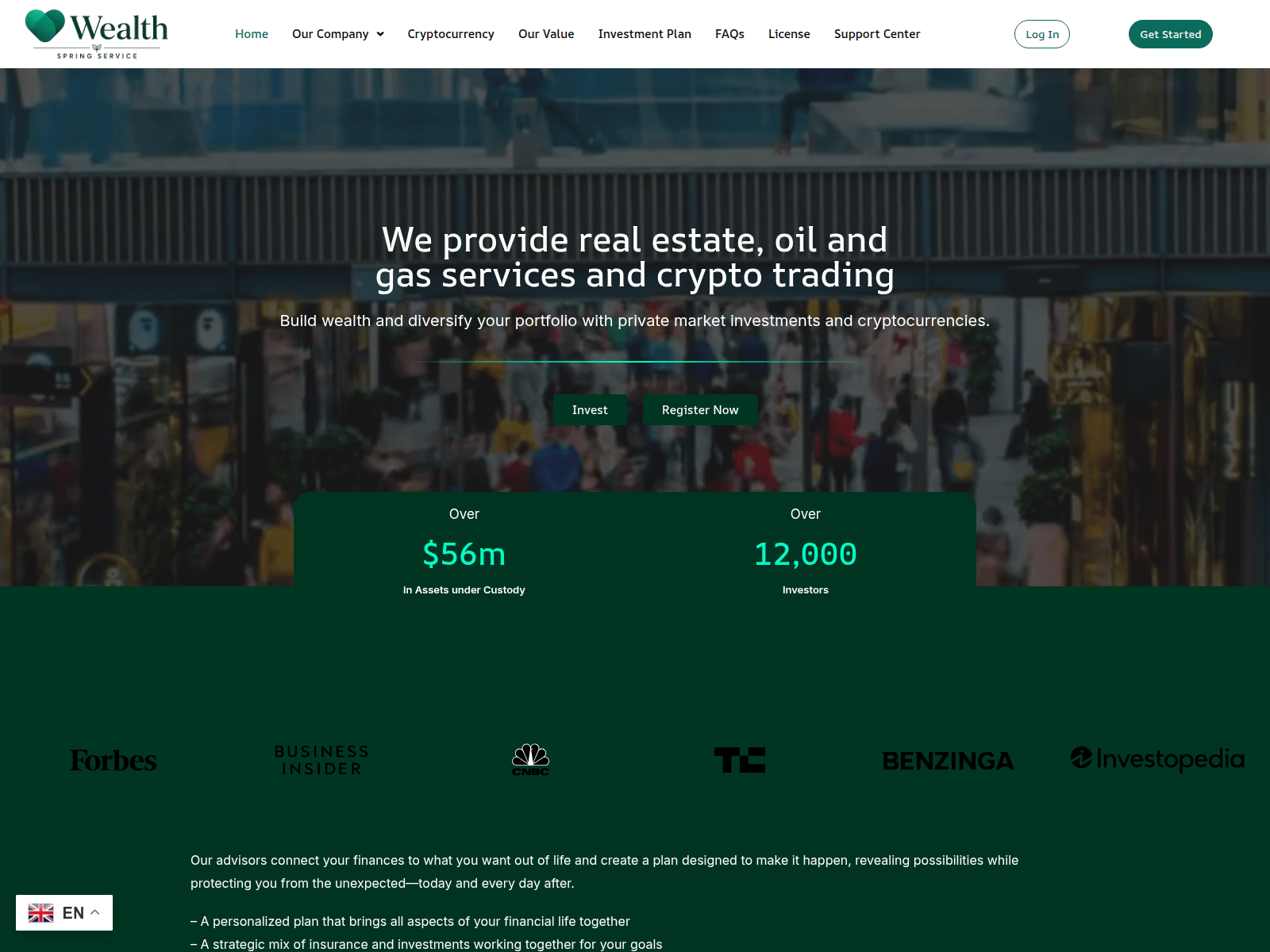 Screenshot of wealthspringservice.com