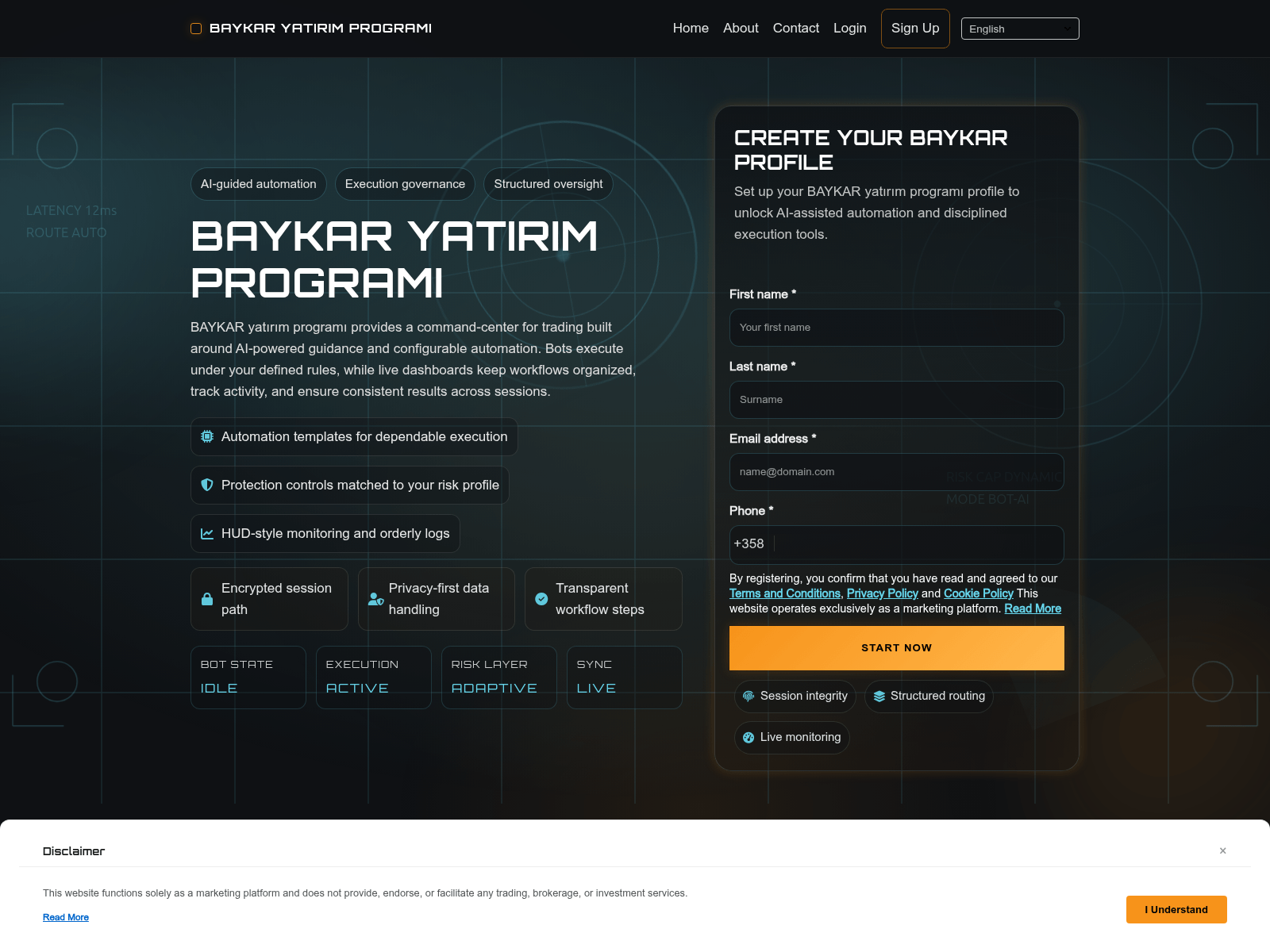 Снимок экрана baykaryatirimprogrami.digital