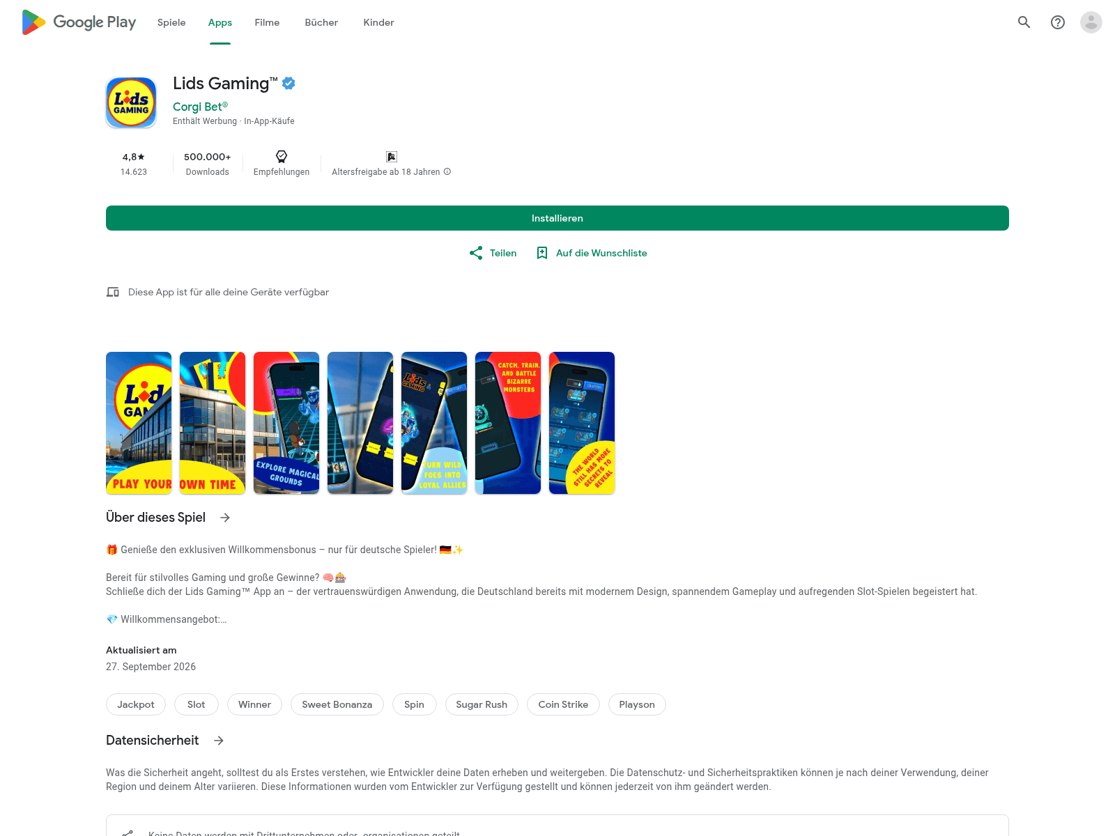 Screenshot von lidlcasinoslots.online