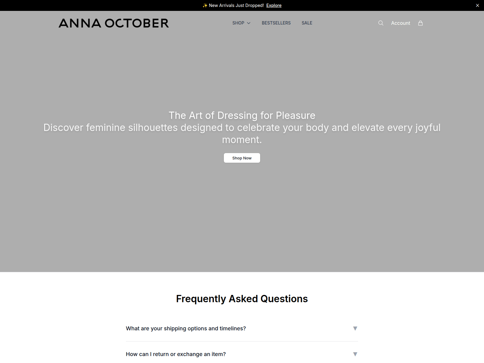 Captura de pantalla de annaoctoberboutique.shop