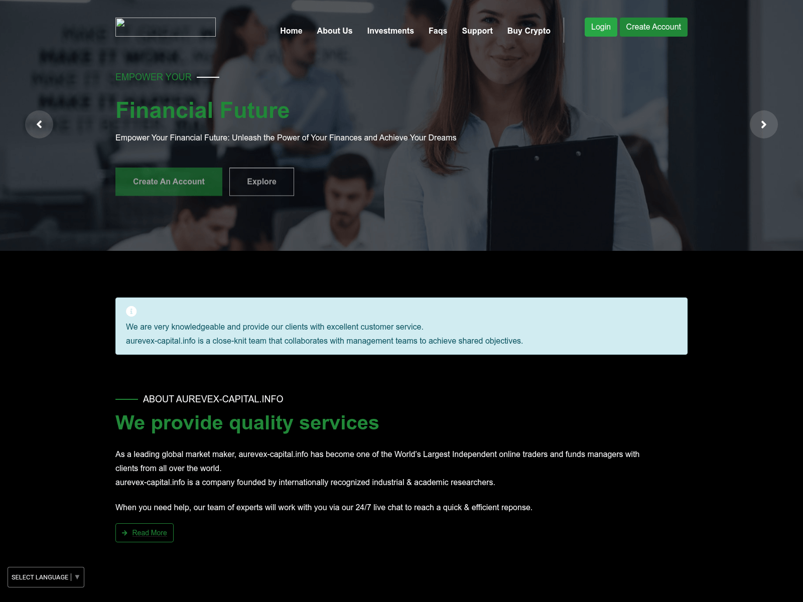 Screenshot of aurevex-capital.info