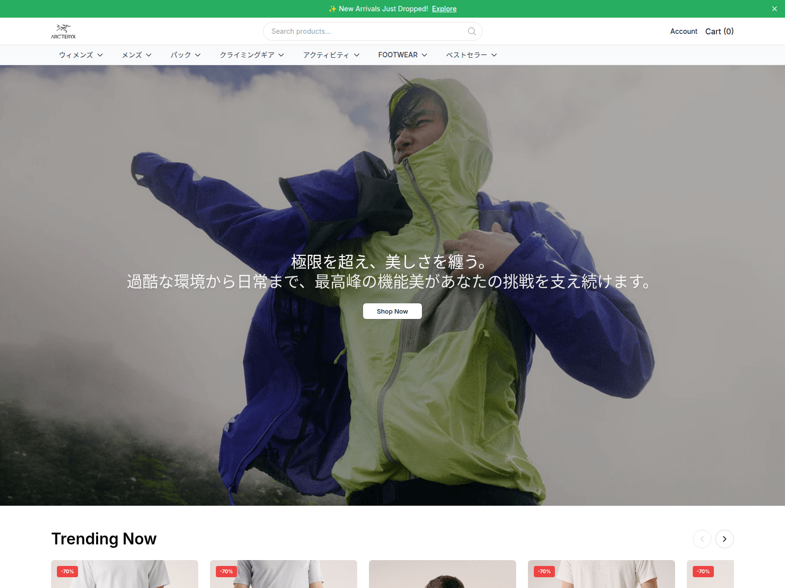 Captura de pantalla de arcpeak.shop