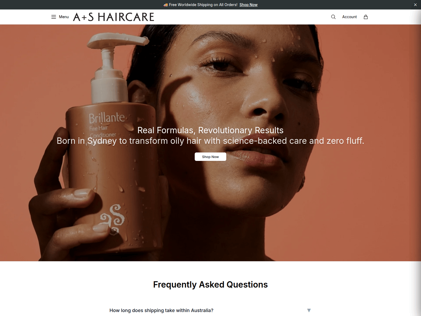 Captura de pantalla de ashaircareglobal.shop