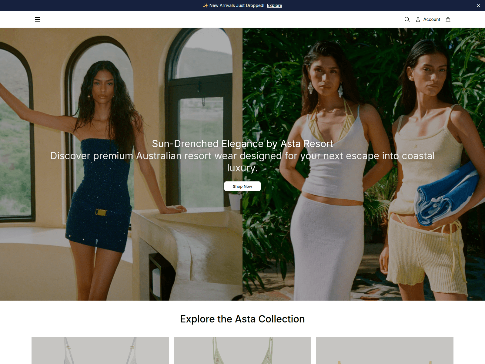 Captura de pantalla de astaresortfashion.shop
