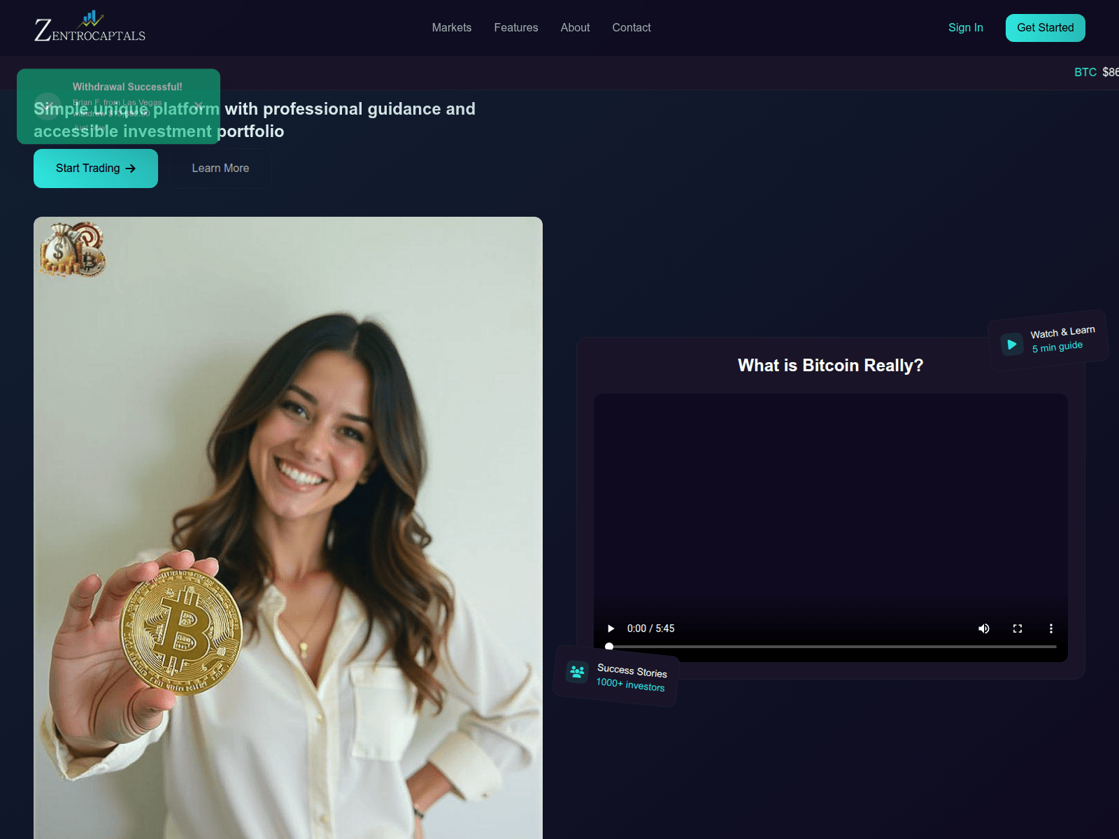 Screenshot of zentrocapitals.com