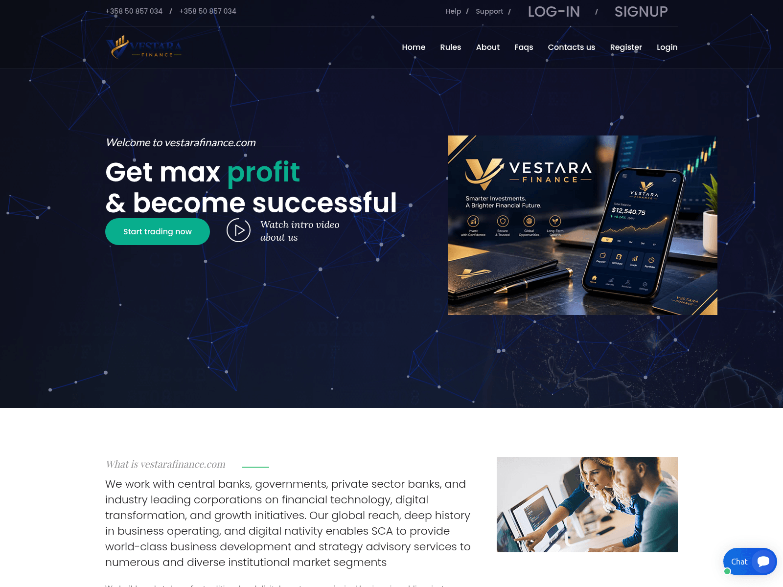 Screenshot of vestarafinance.com
