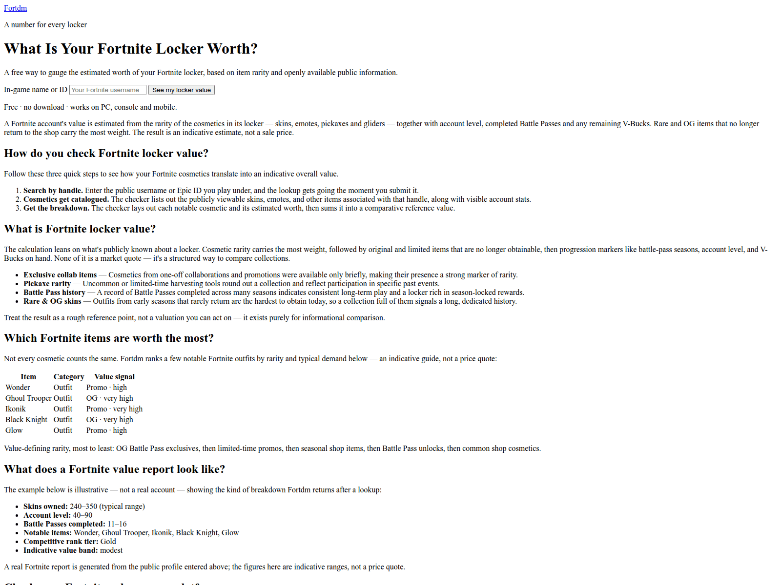 Screenshot of fortdm.com