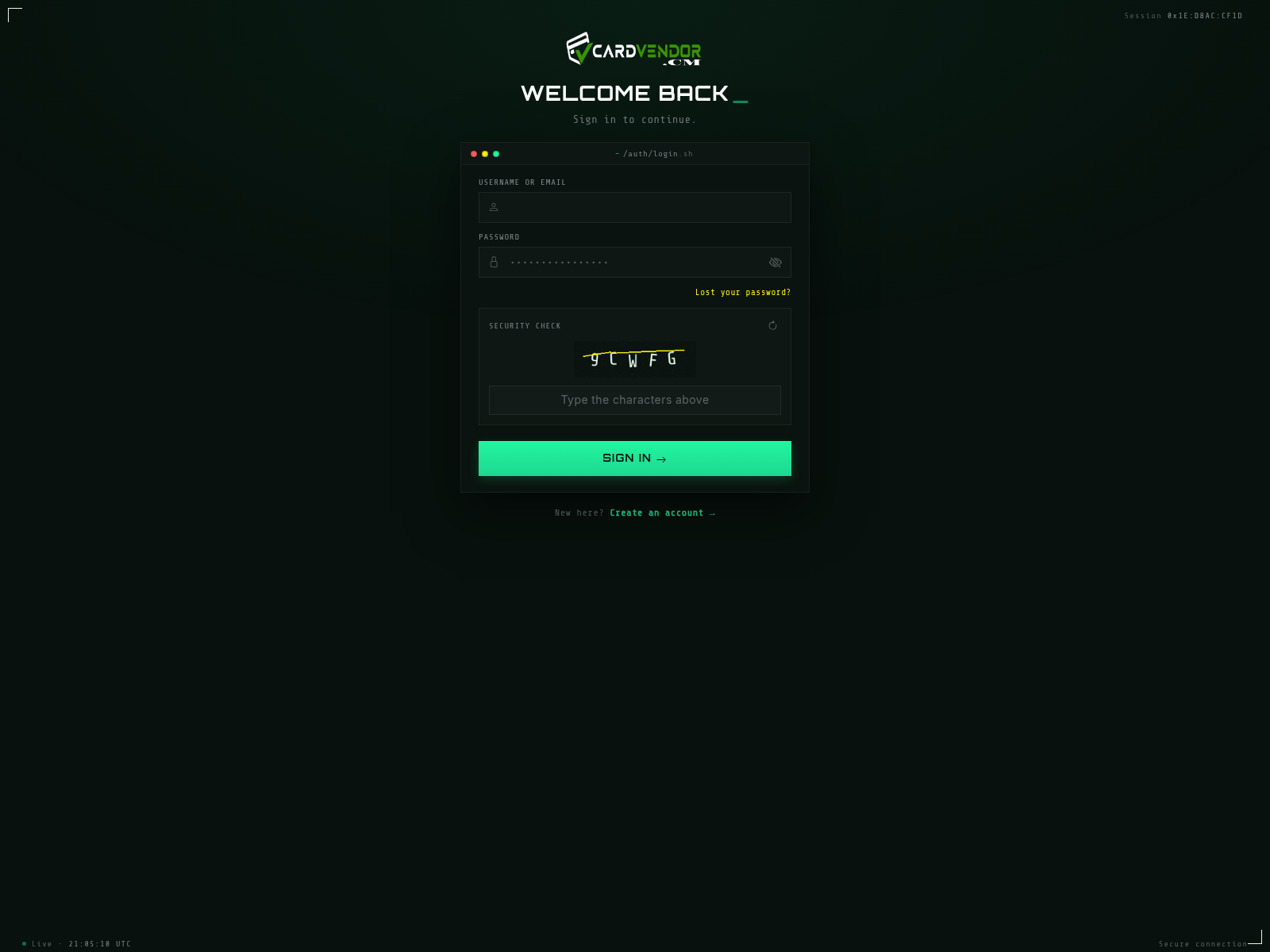 Screenshot of cardvendor.cm
