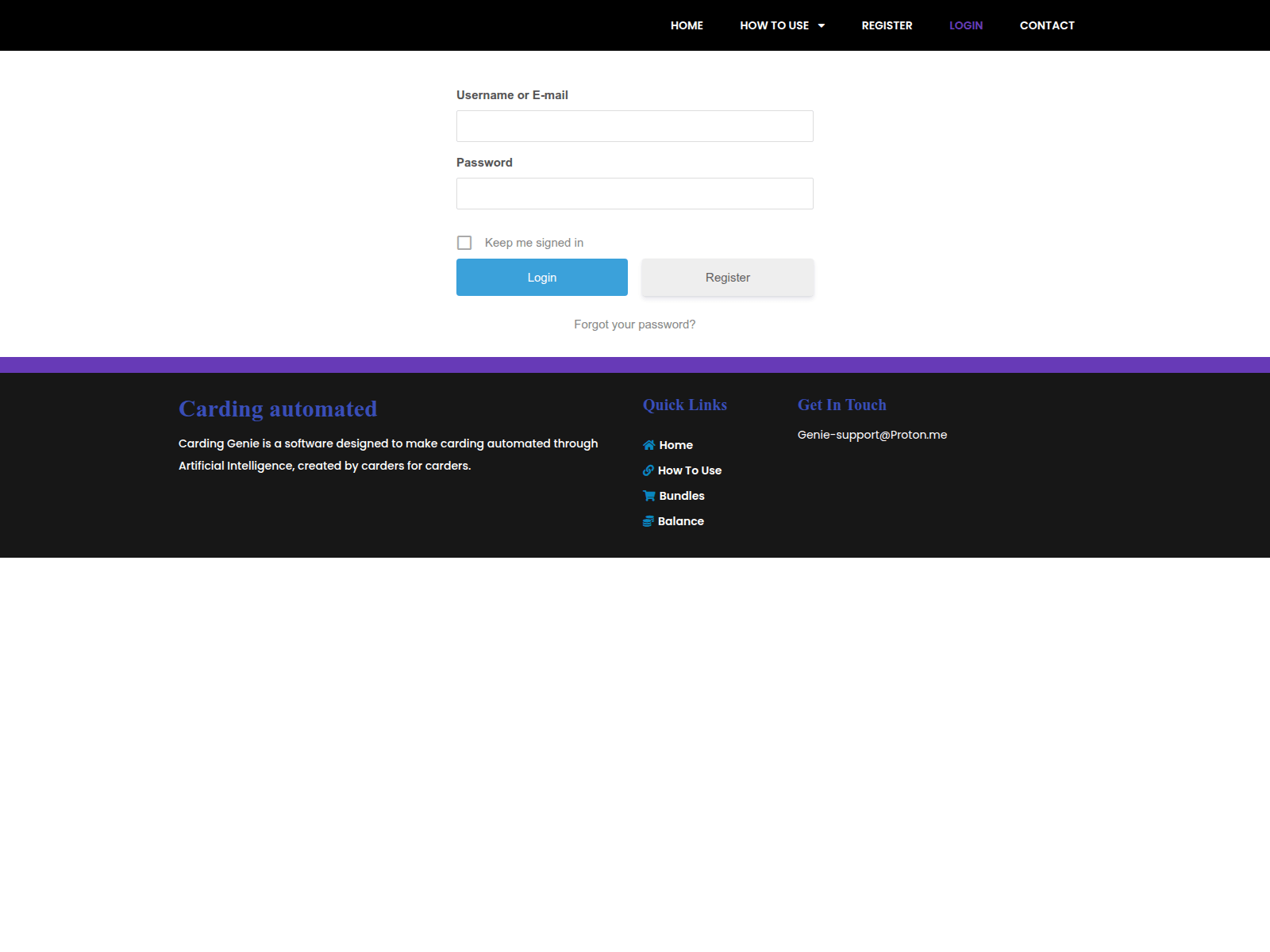 Screenshot of card-genie.cm