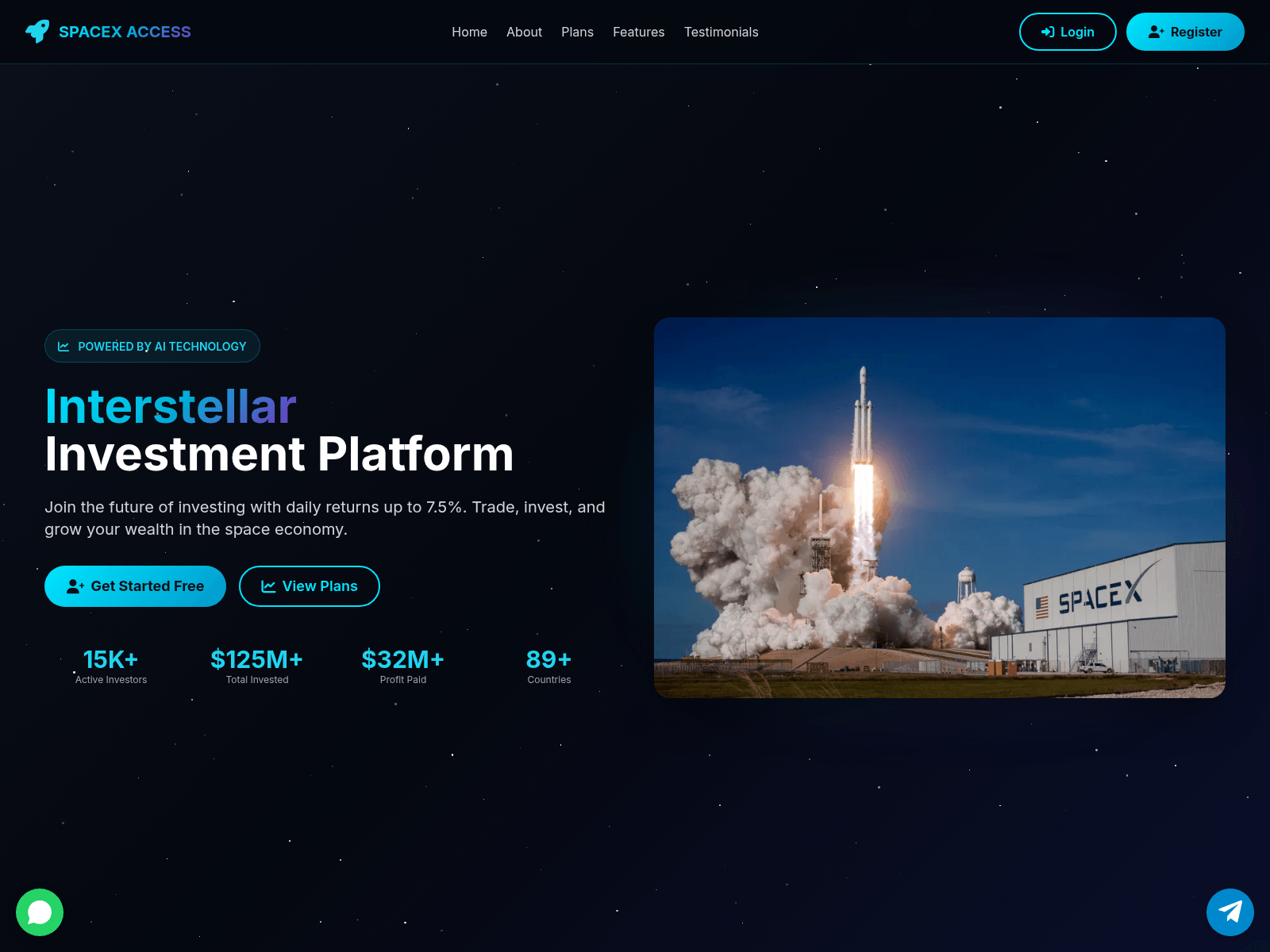 Captura de pantalla de spacexaccess.co