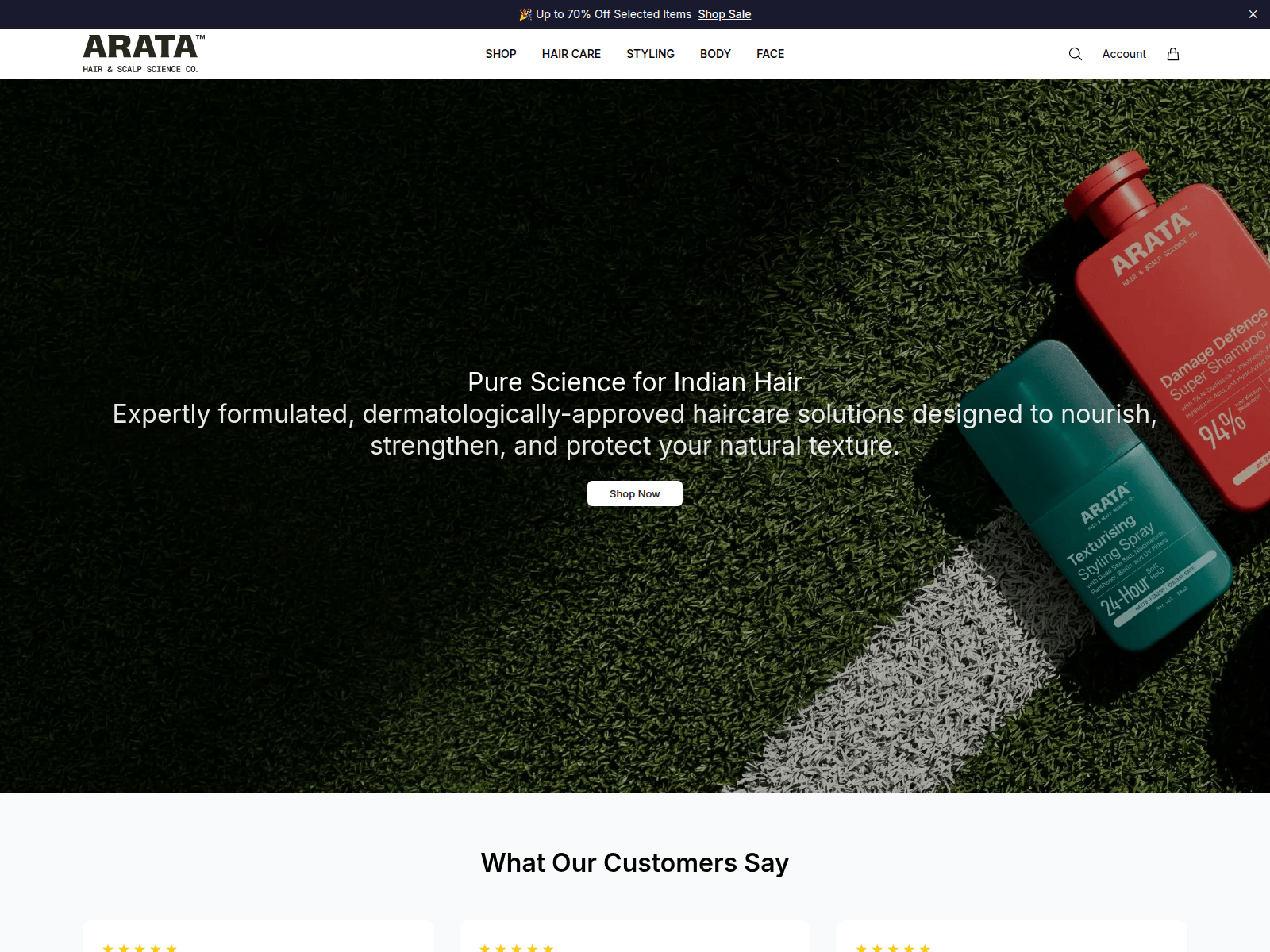 Captura de pantalla de arataglow.shop