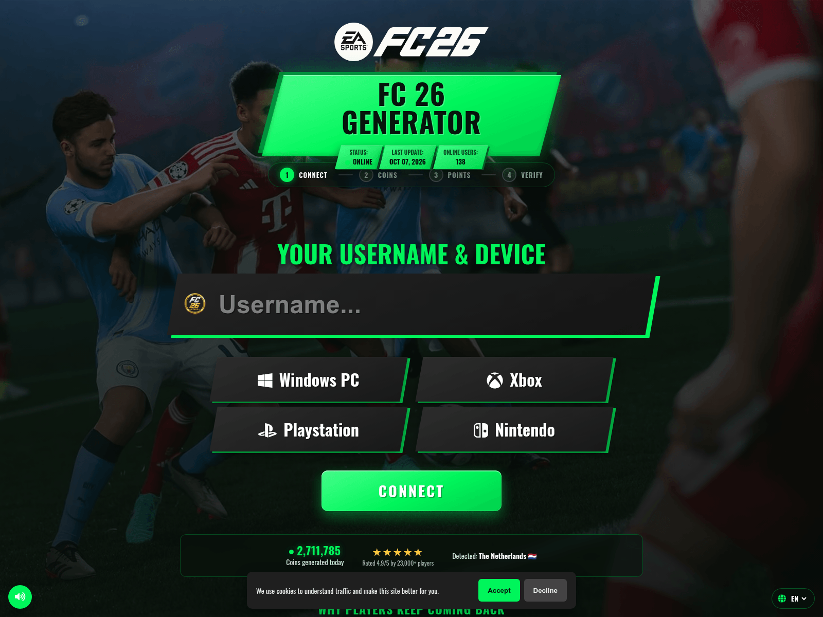 Screenshot von fc26coins.xyz