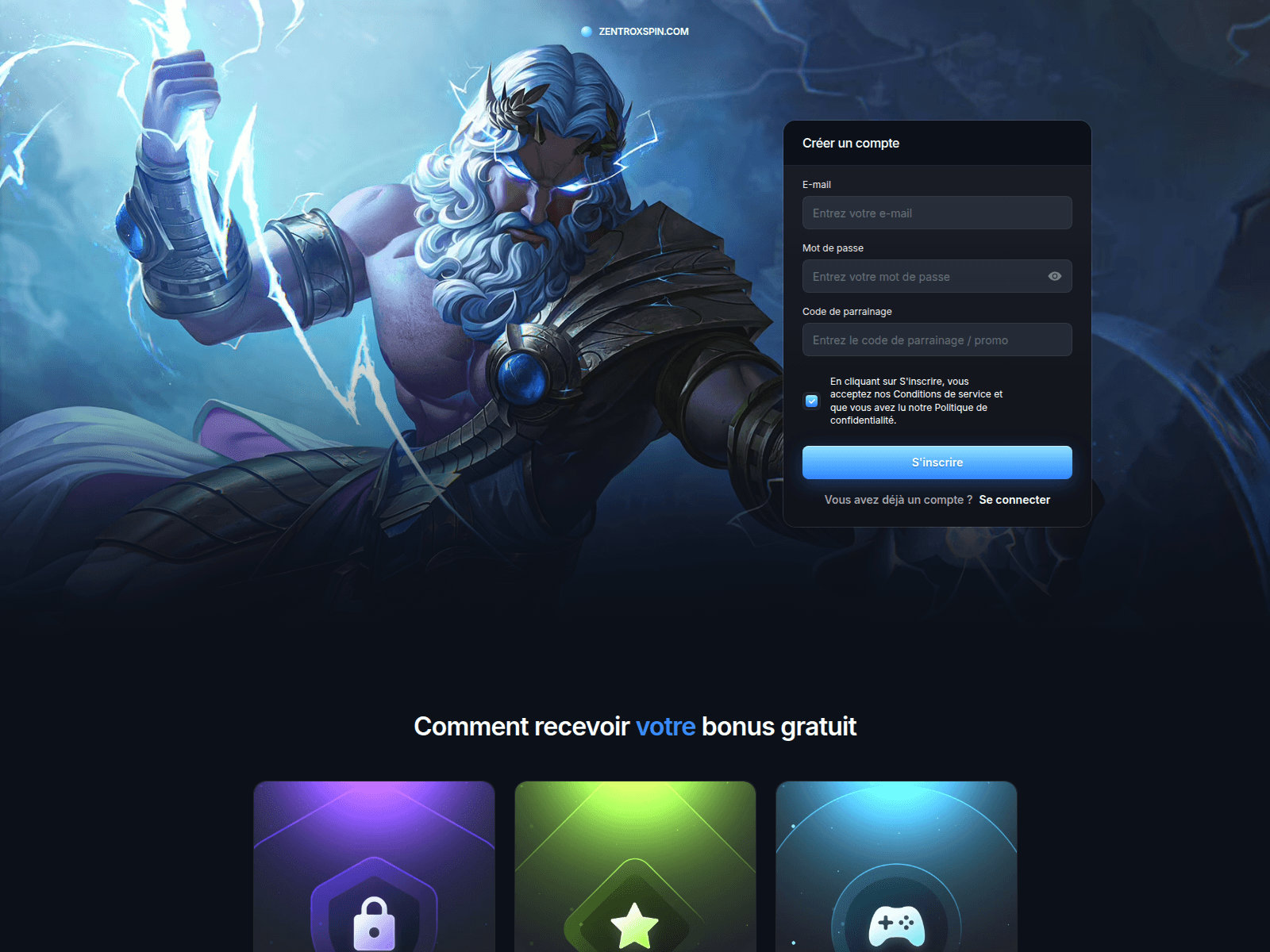 Captura de tela de zentroxspin.com
