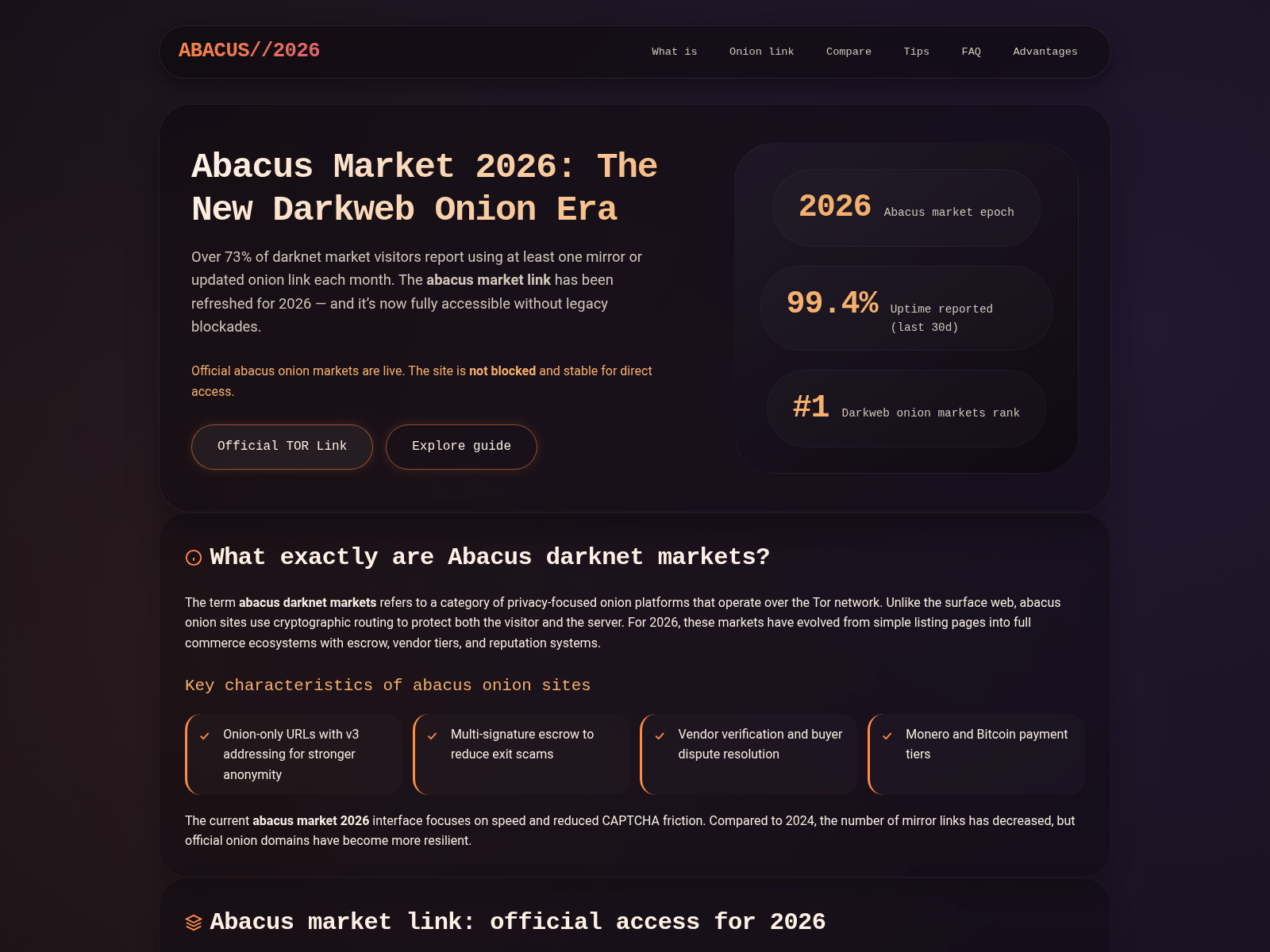 لقطة شاشة لـ abacus-darknet-market.com