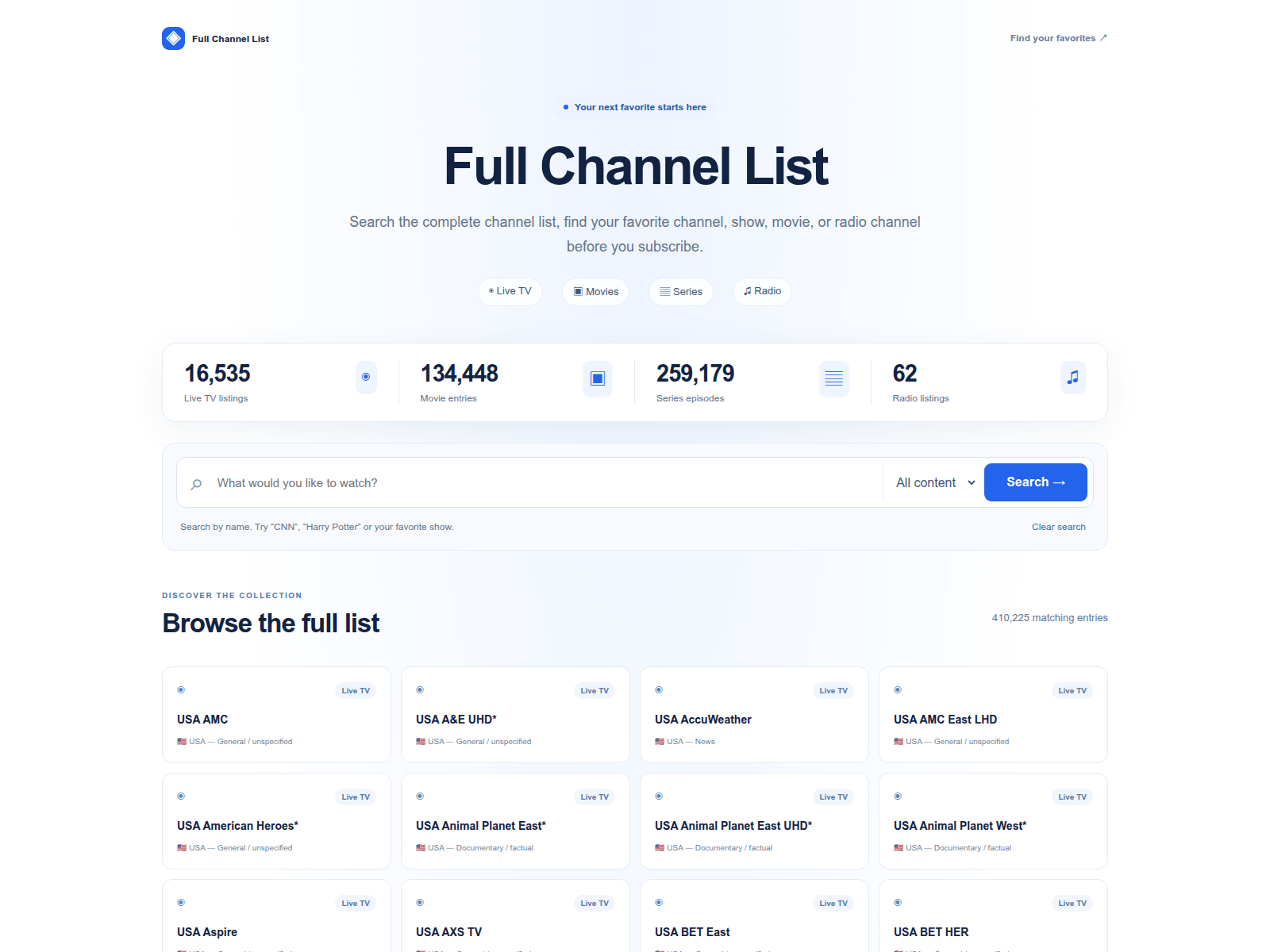 的截图 channel-list.info