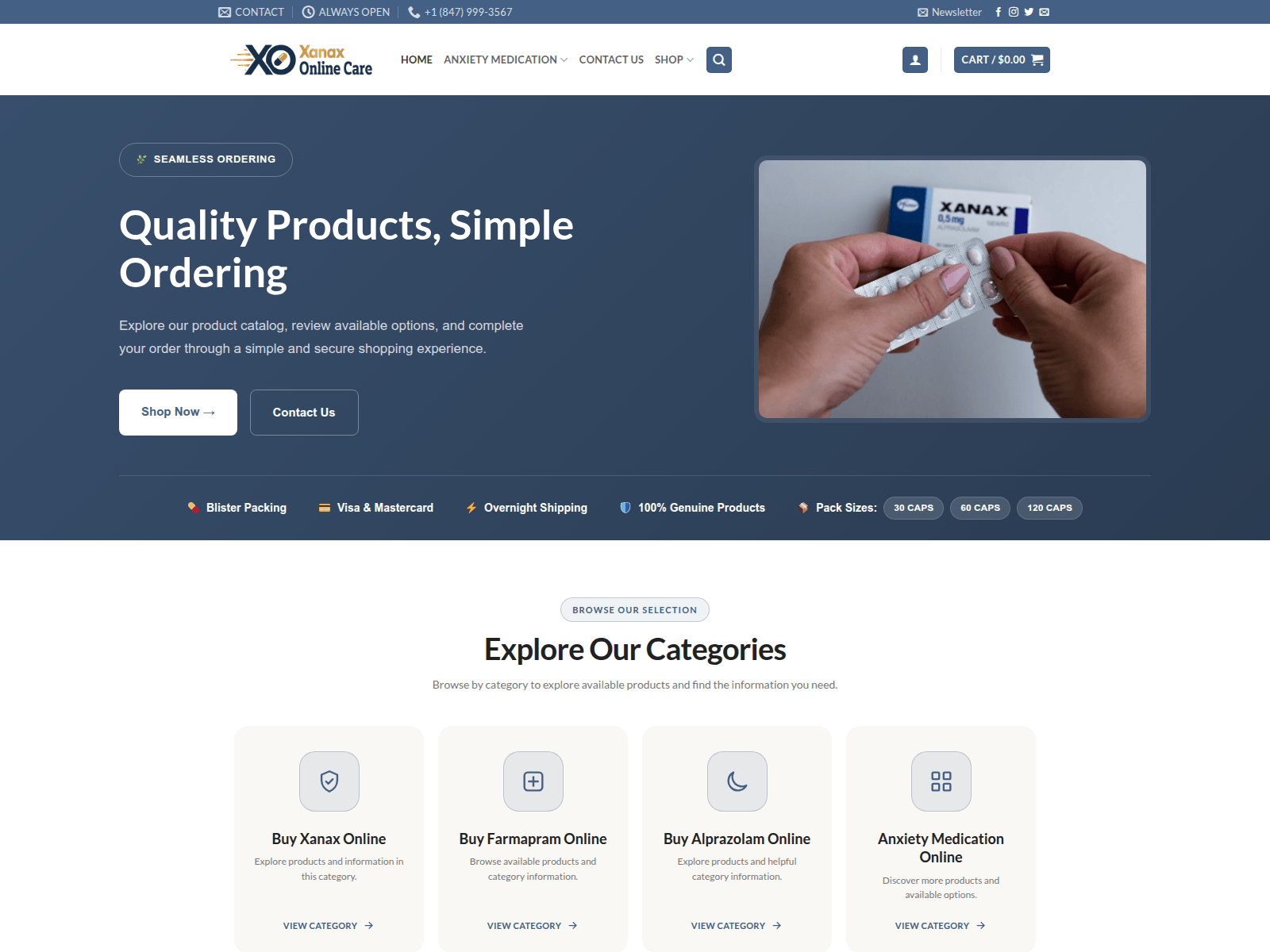 Screenshot of xanaxonlinecare.com
