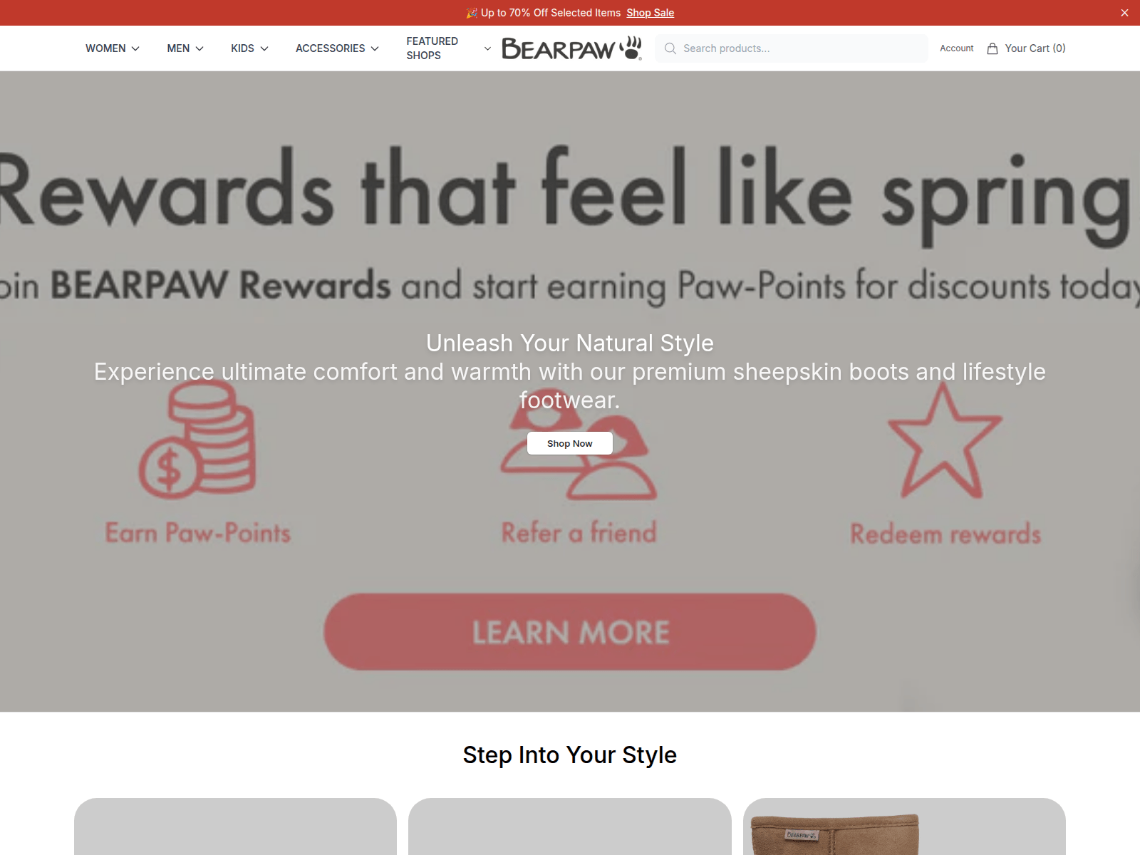 Captura de pantalla de bearpawshop.shop