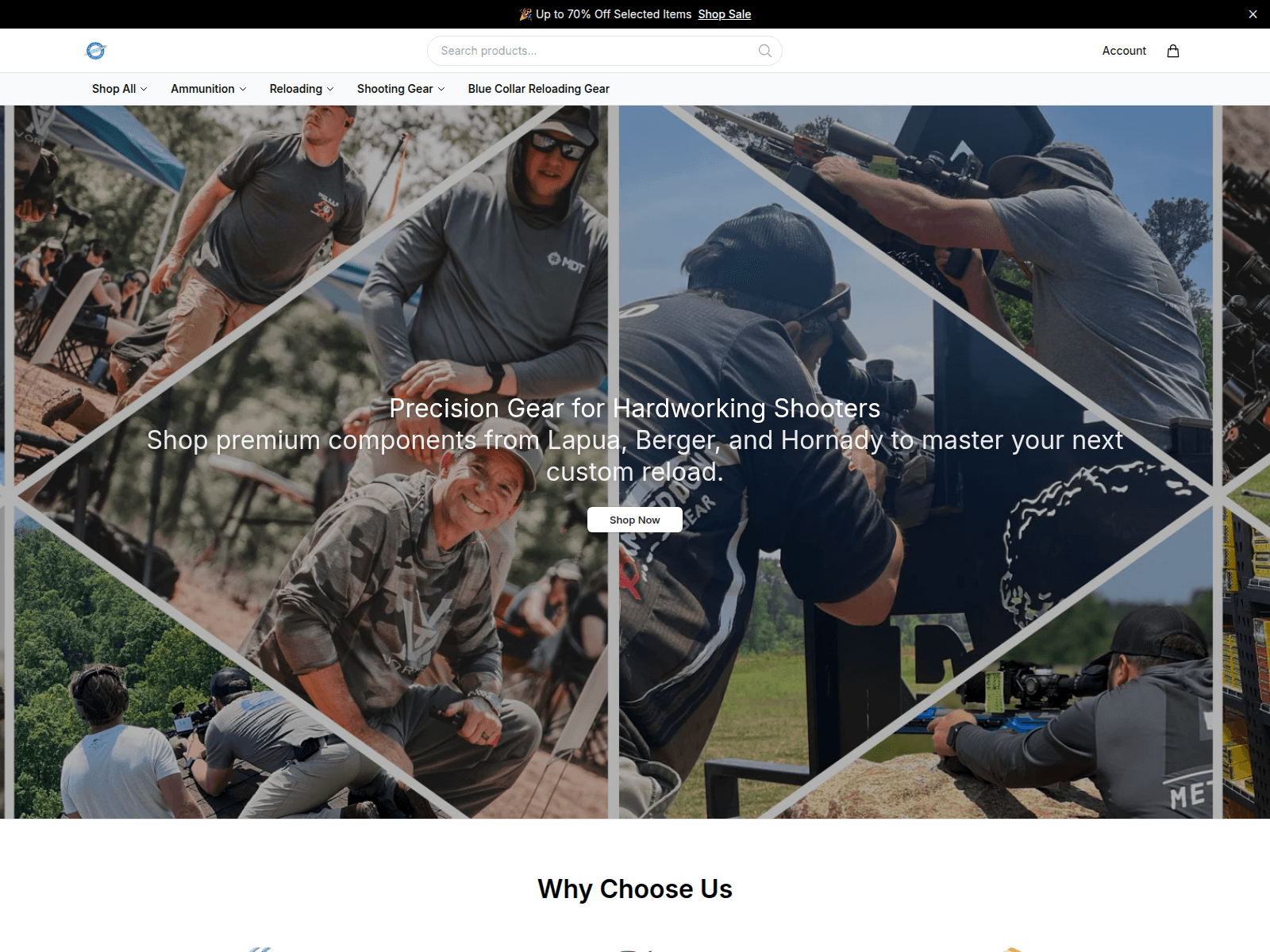 Screenshot of bluecollarreloadingstore.shop