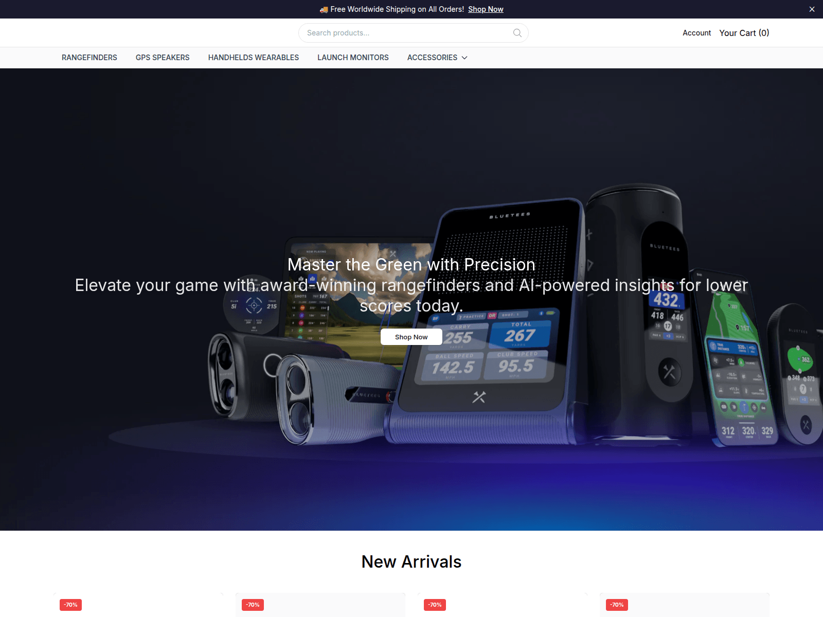 Screenshot of blueteesgolf.shop