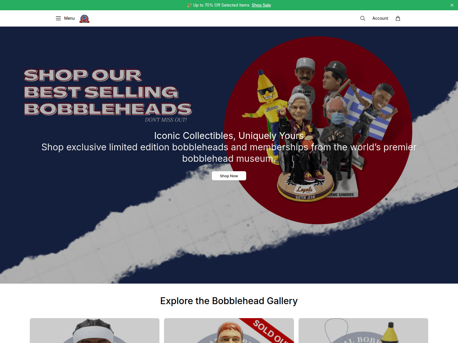 Screenshot of bobblehallstore.shop