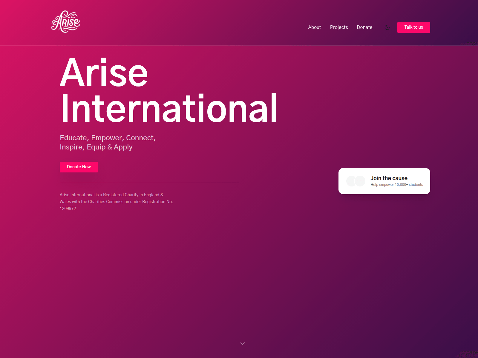 Screenshot von ariseint.org