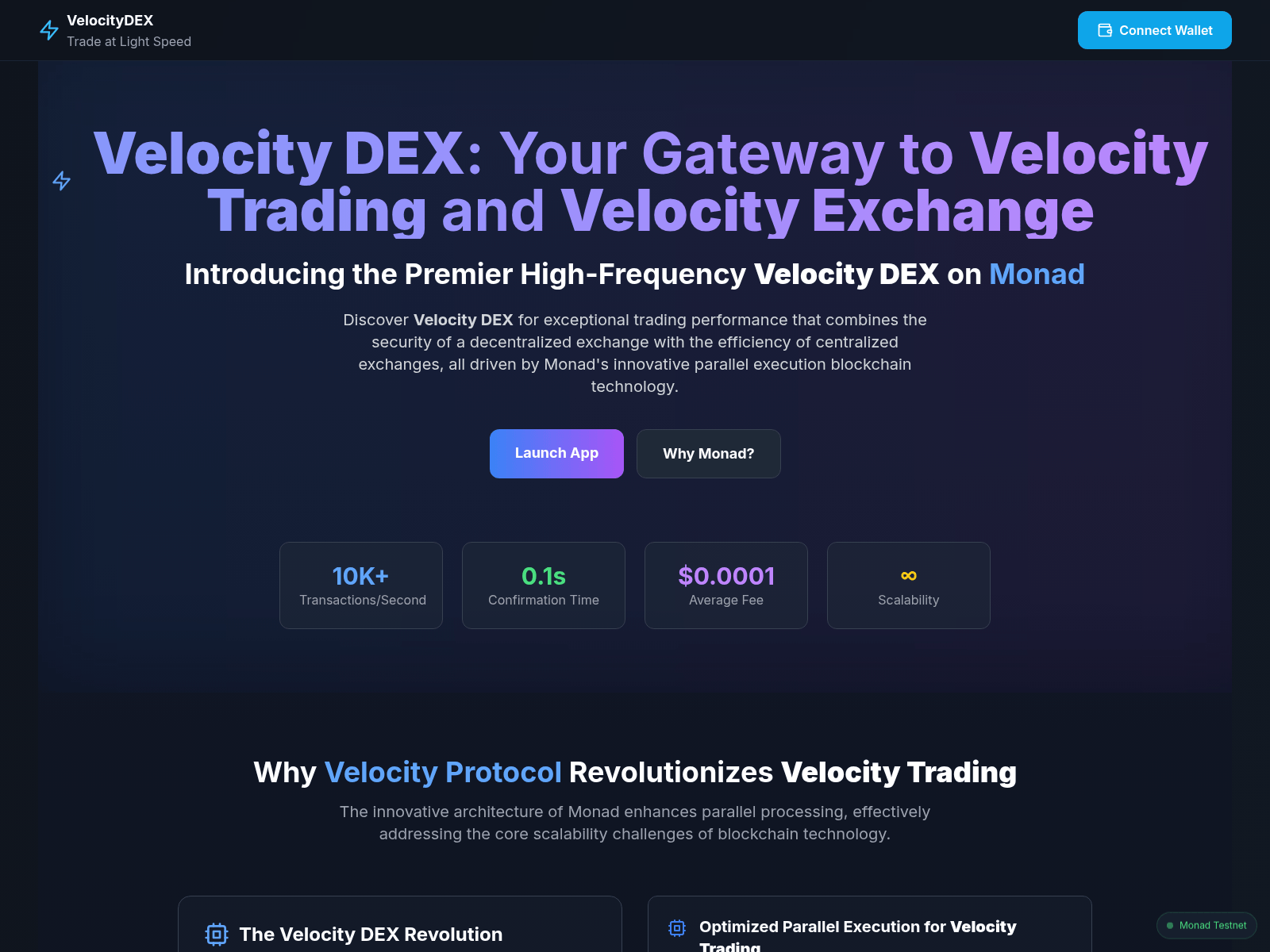 Screenshot von velocitydex.org