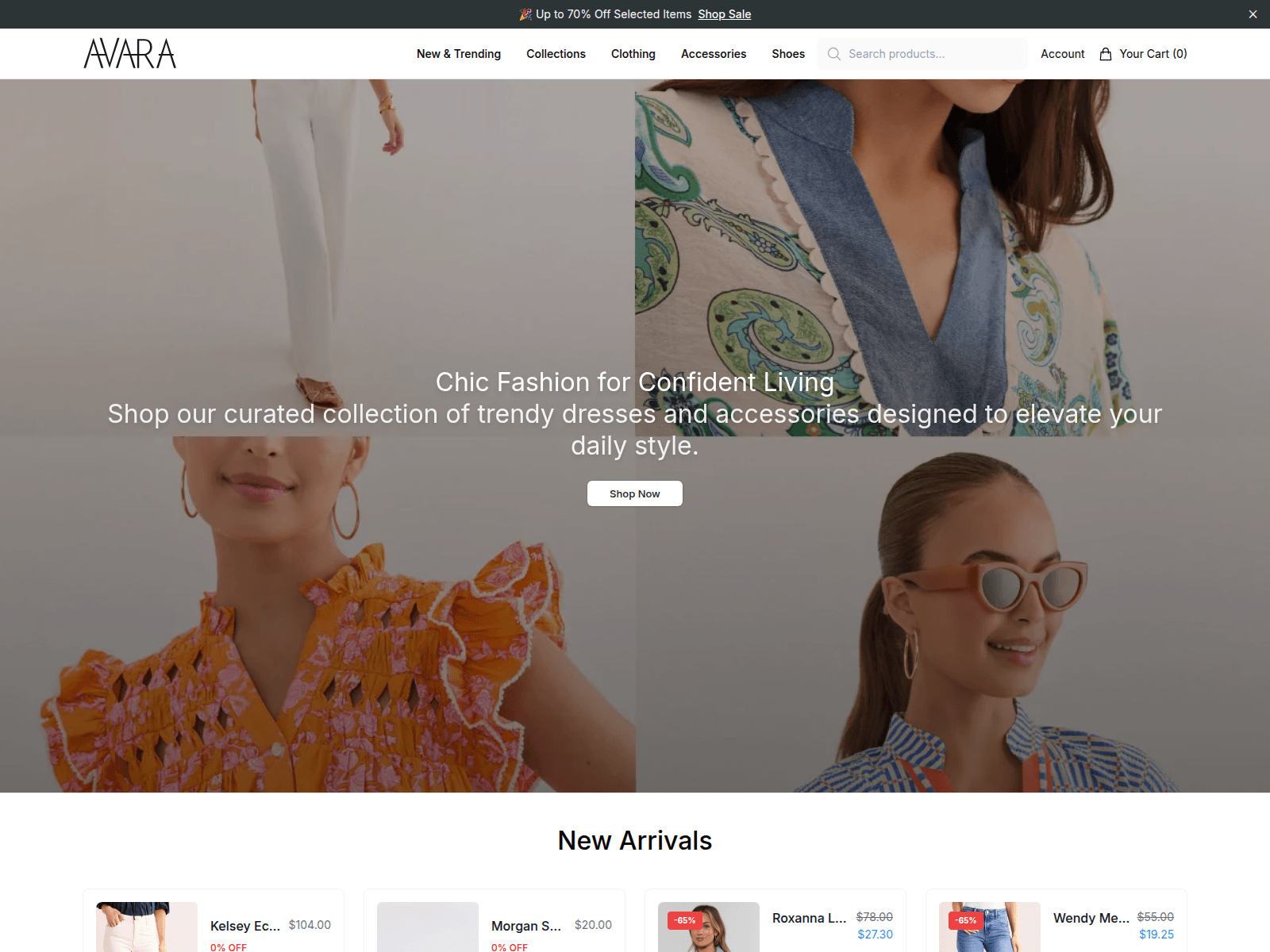 Captura de pantalla de avarashop.shop