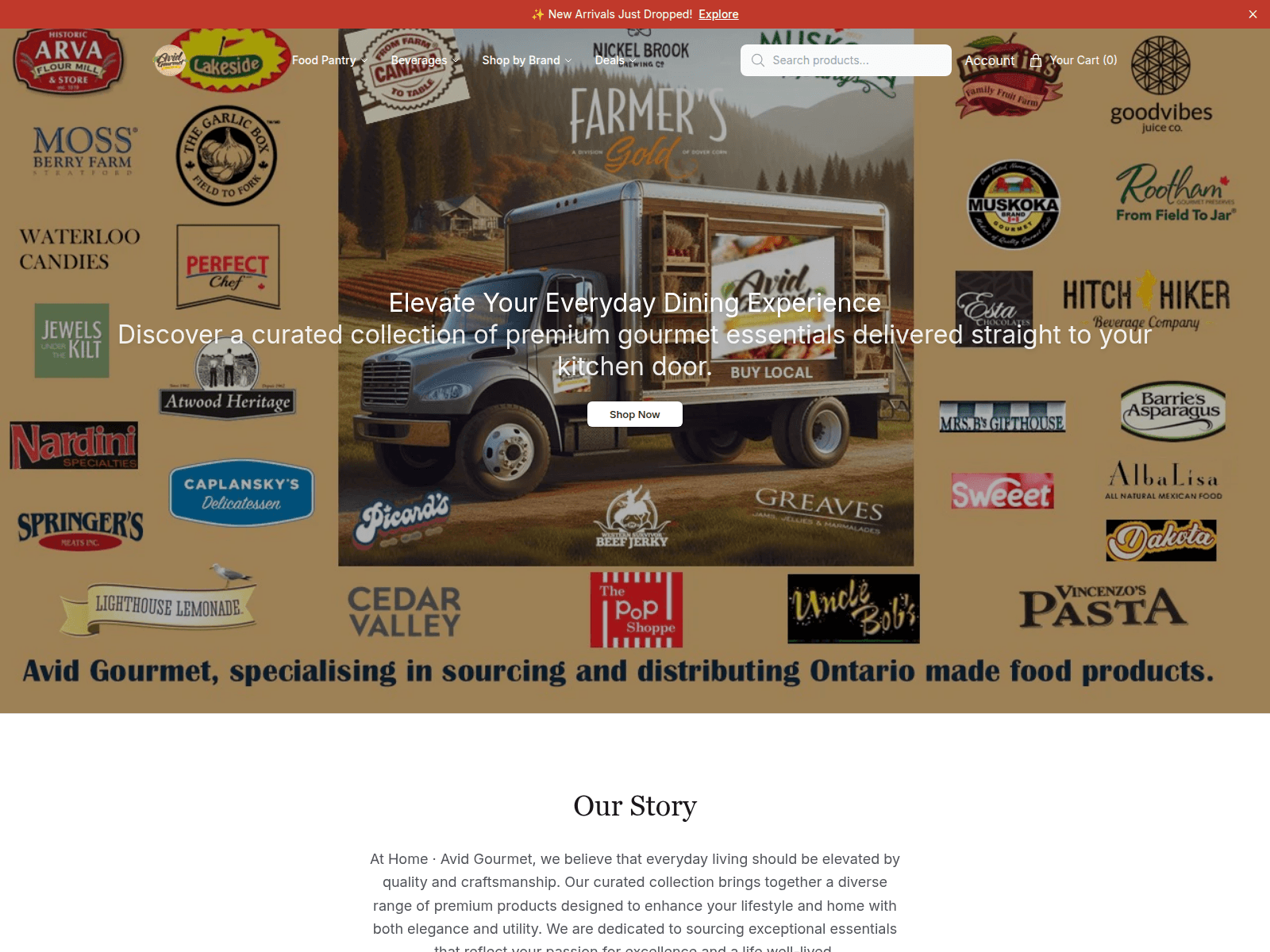 Captura de pantalla de avidgourmetfoods.shop