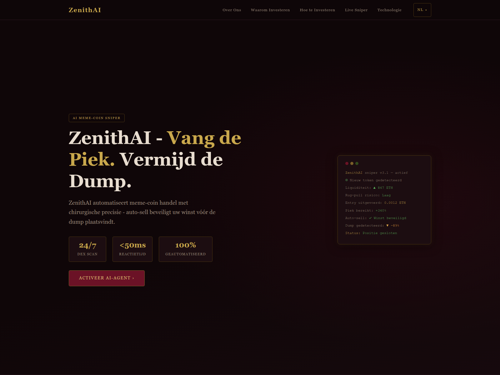 Captura de pantalla de zenithaiplatform.com