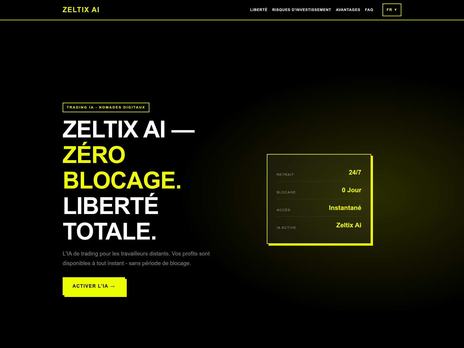 Captura de pantalla de zeltixaitrade.com