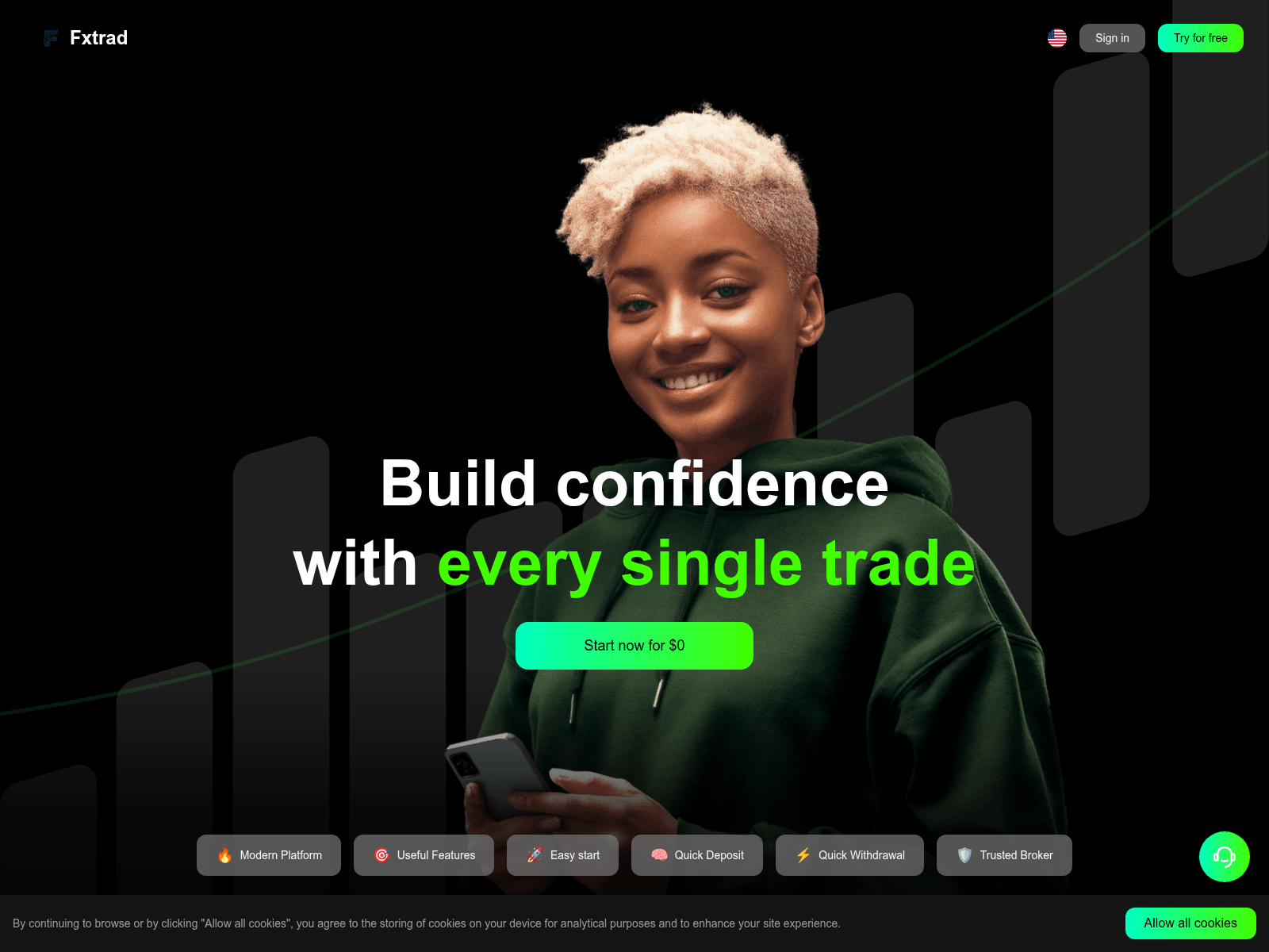 Screenshot of fxtrad.ai