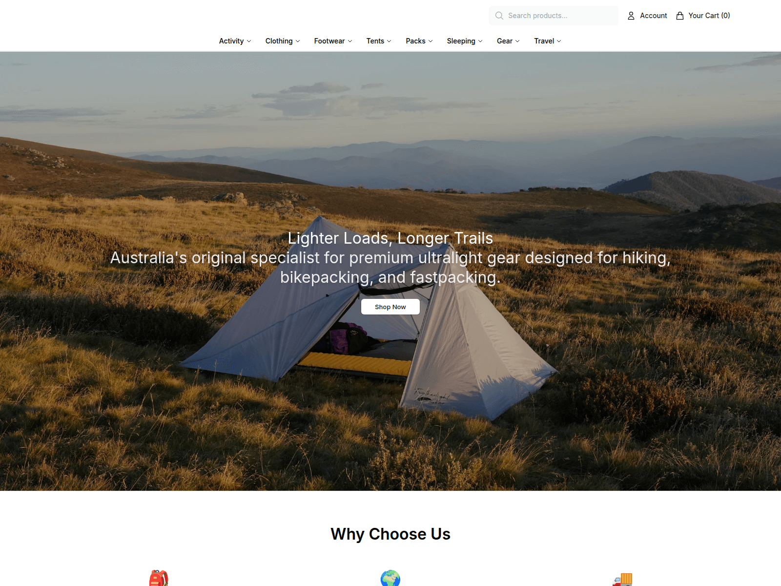 Captura de pantalla de backpackinglightaustraliaco.shop