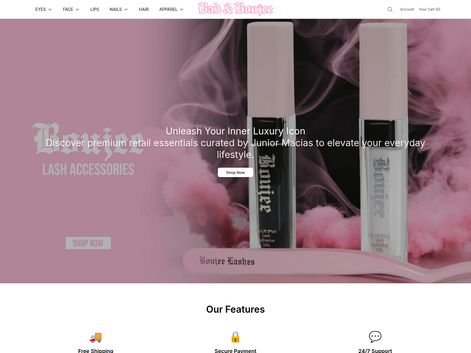 [Ekran görüntüsü] badboujeebeauty.shop