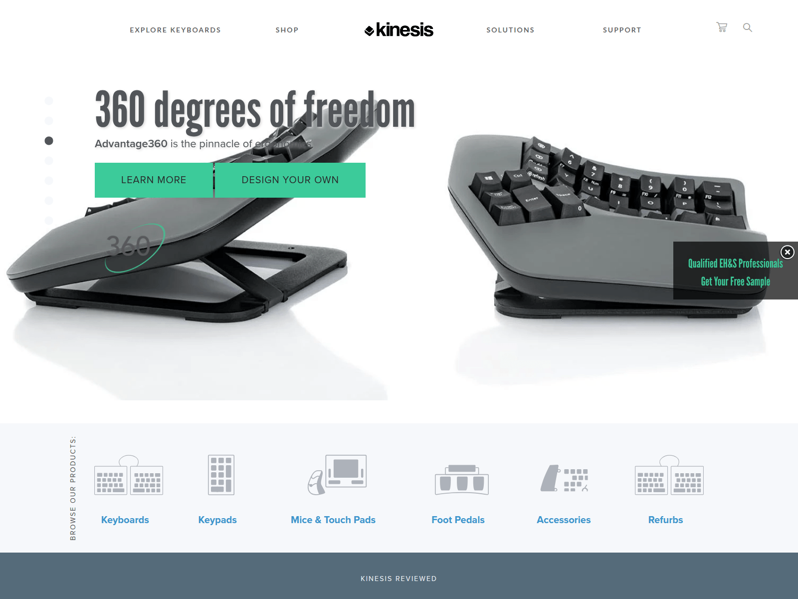 Captura de pantalla de kinesis-ergo.mom