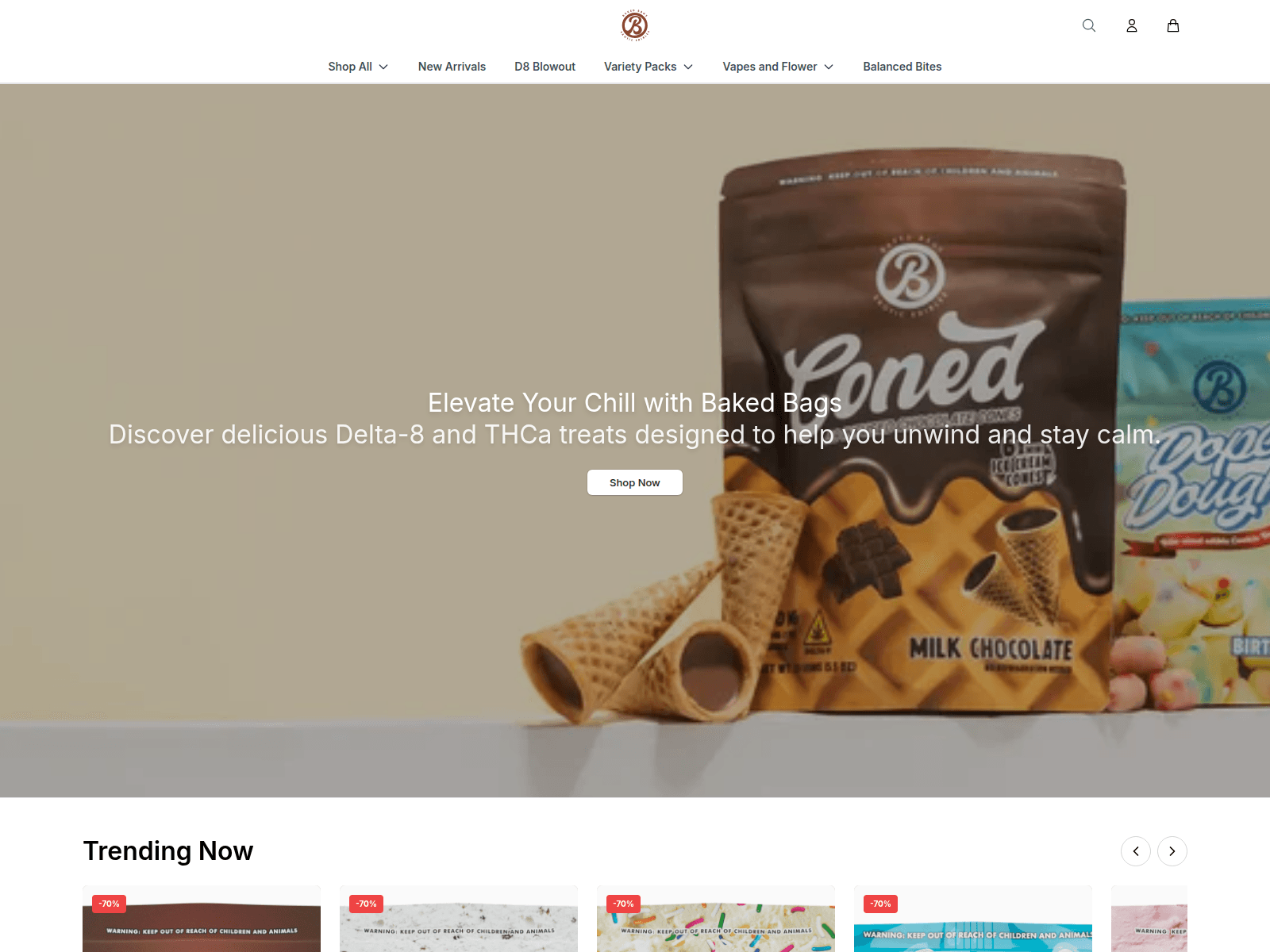 Captura de pantalla de bakedbagsshop.shop